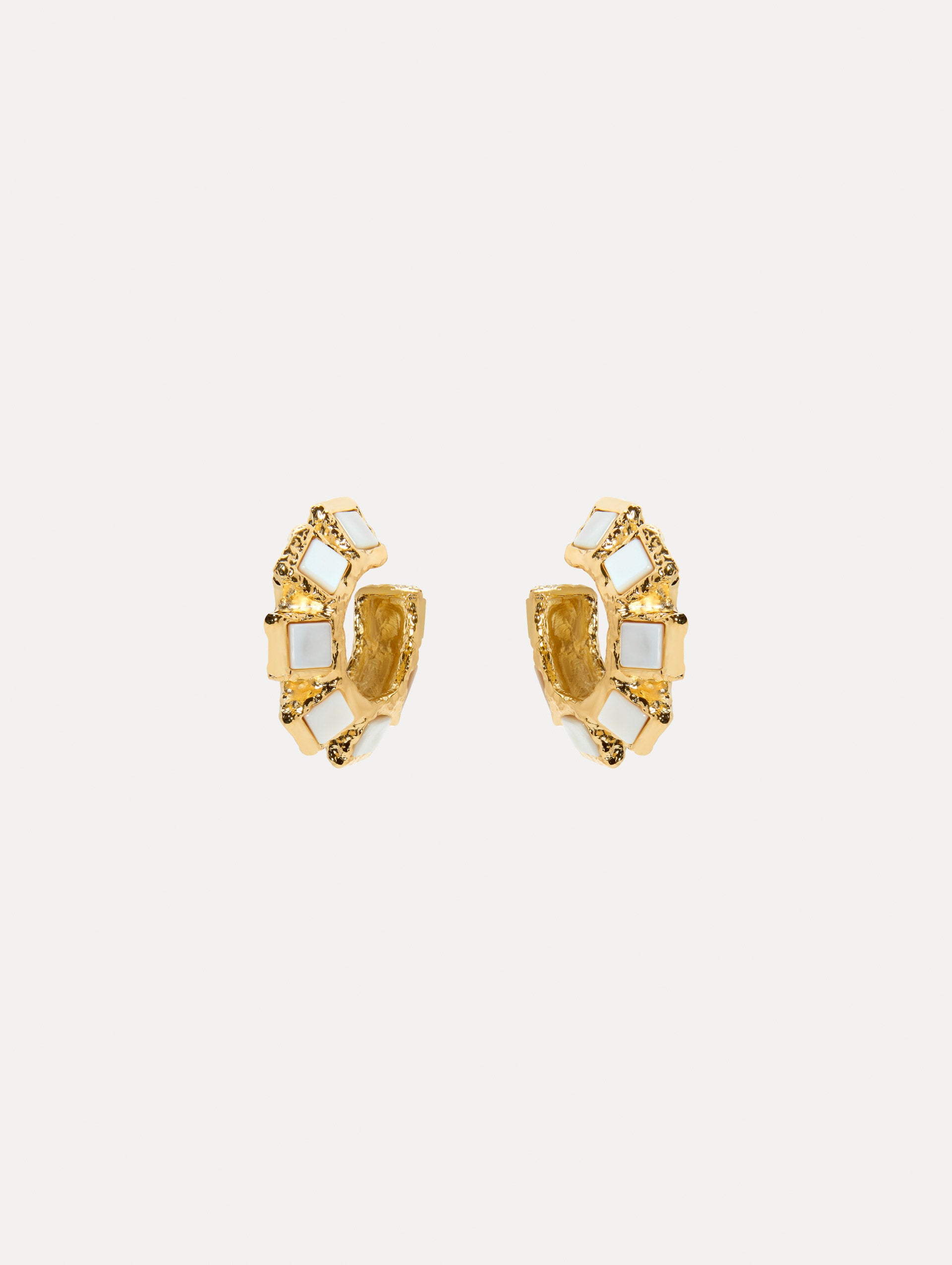 Square Stone Hoop Earrings for Women - Minimalist Geometric Stud Earrings - Trendy Fashion Jewelry Gift for Her - Perfect for Office, Party & Everyday Wear
