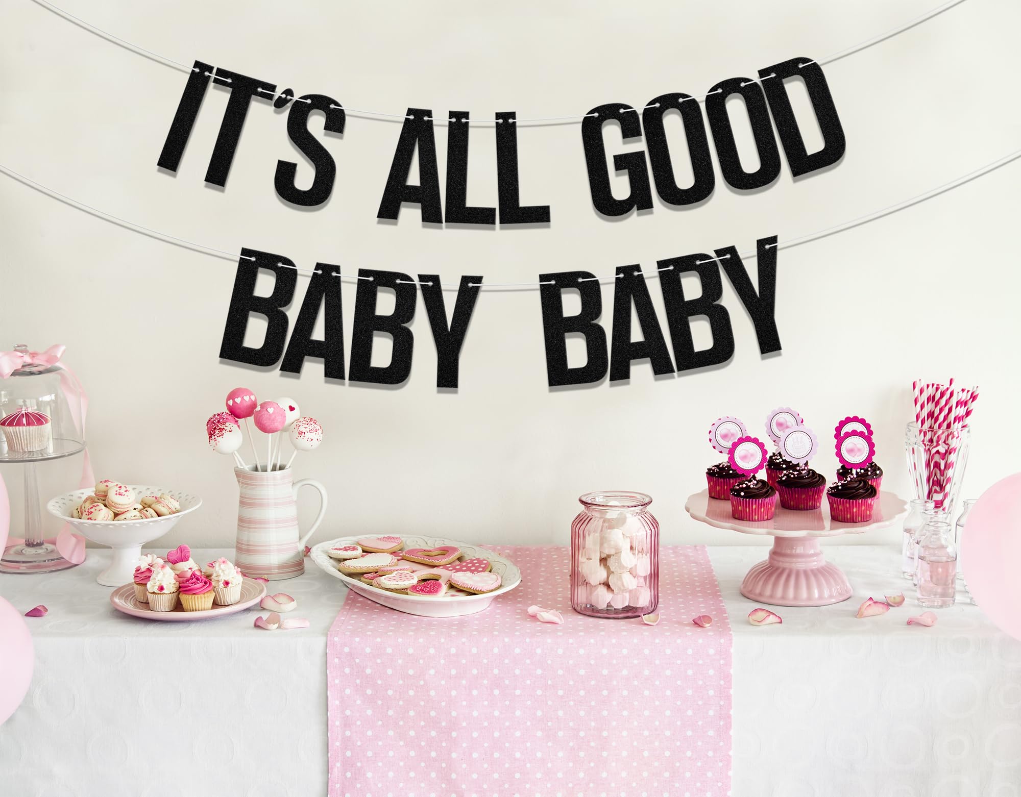 Black 'It's All Good Baby Baby' Banner - Hip Hop Party Decorations for The Notorious B.I.G. 90s Music Theme Birthday | Perfect for Biggie Smalls Themed Parties, Rap Celebrations & 90s Throwback Events