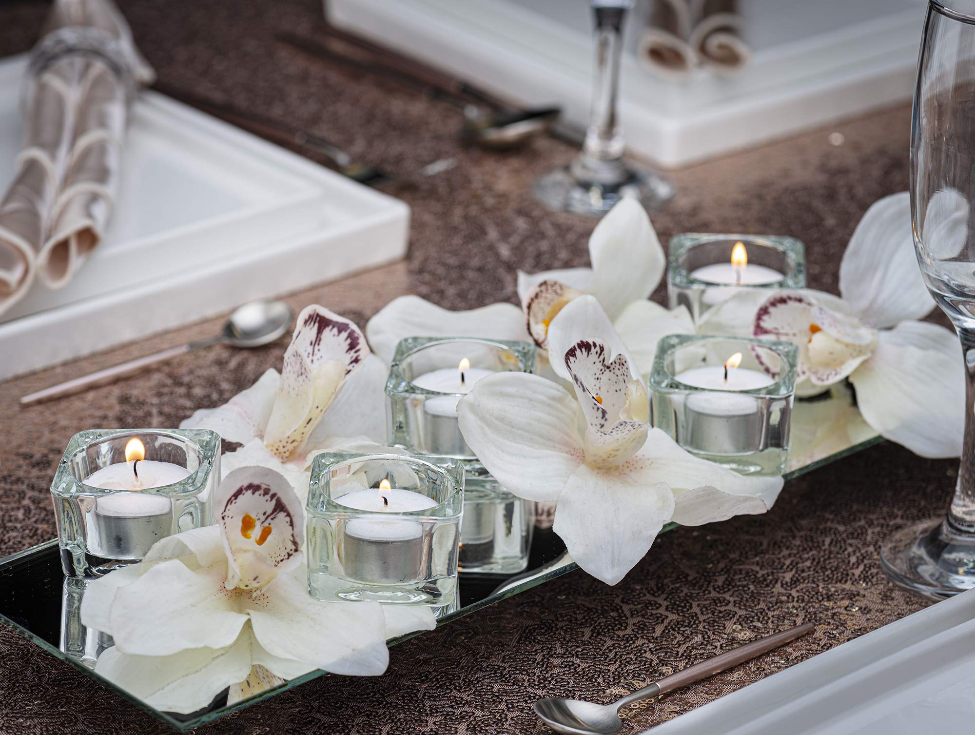 L'ner Tea Lights Candles - 300 White Unscented 3.5-Hour Candles for Weddings & Parties