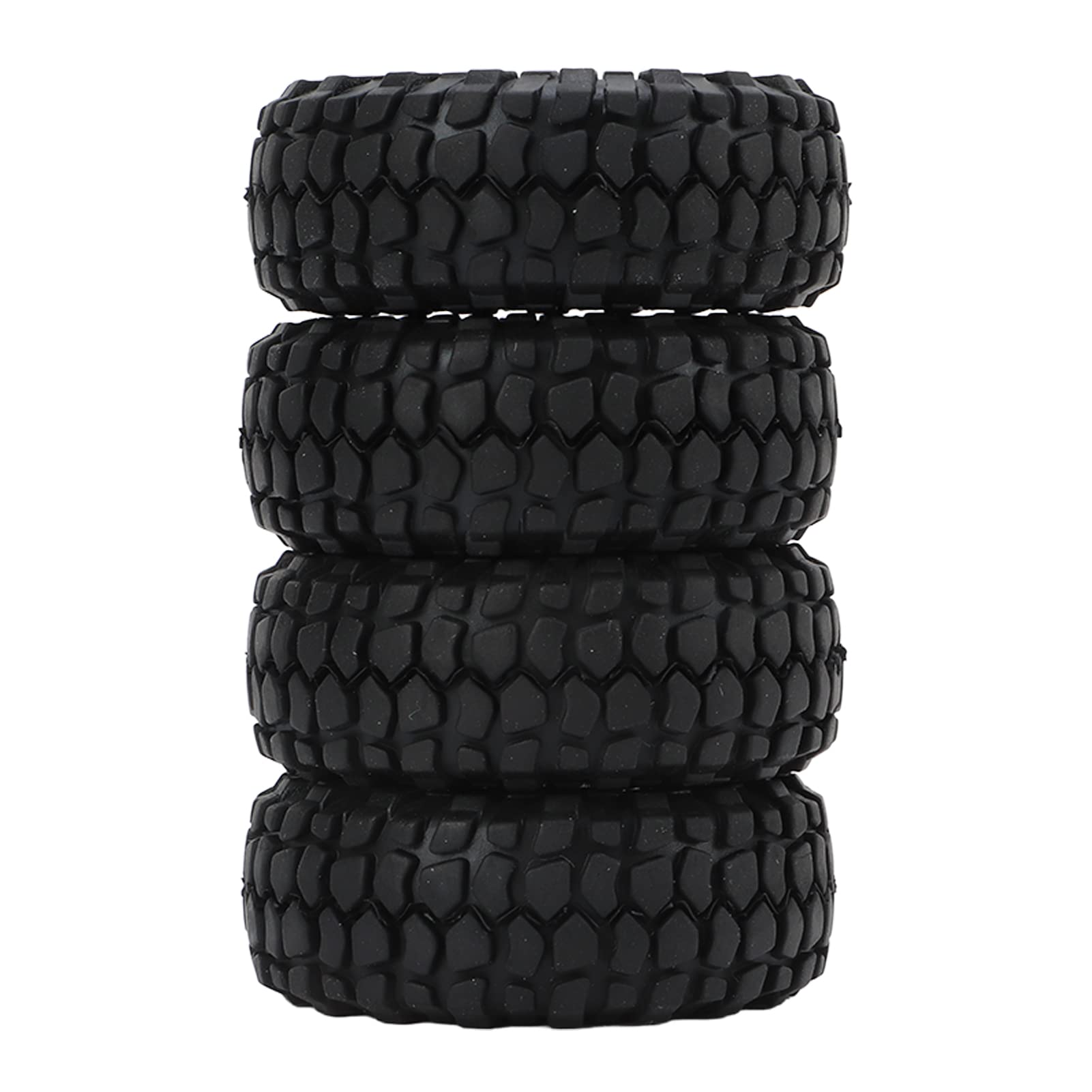 Minifinker 1/24 Scale RC Car Tires & Wheels Set - High Grip Durable Rubber Tires with Aluminum Alloy Hubs for Off-Road, Crawler, Drift RC Cars - Perfect for Racing, Stunt Driving & All-Terrain Adventures (Black)