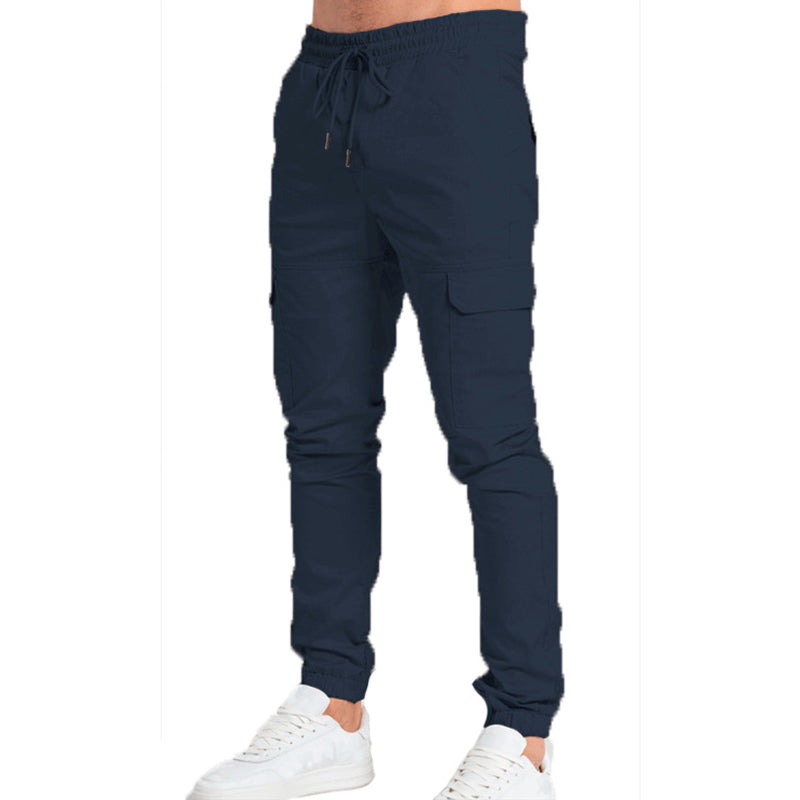 Slim Fit Men's Casual Solid Color Pants - Comfortable Stretch Trousers for Office, Travel & Everyday Wear | Breathable & Lightweight Men's Dress Pants