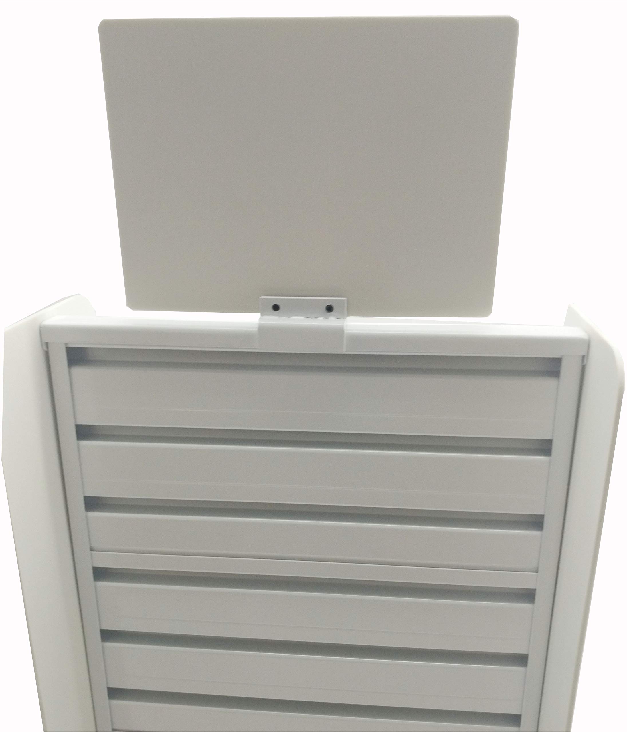 FixtureDisplays® White Slatwall Display Countertop Rack - POP POS Retail Stand for Store Merchandising (11561-BLUE) - Perfect for Retail Stores, Boutiques & Trade Show Displays
