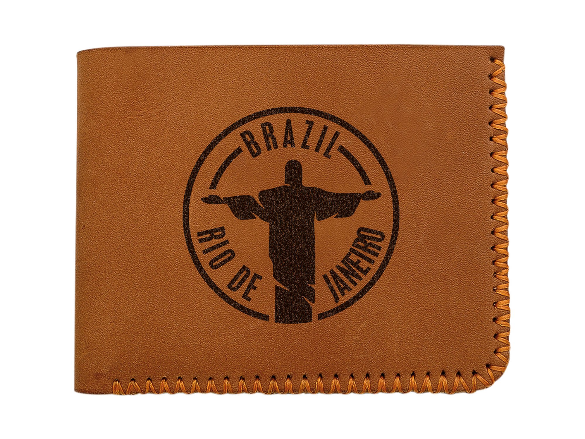 Genuine Leather Wallet for Men - Travel & City Stamps Design - Perfect for Daily Use & Gifts