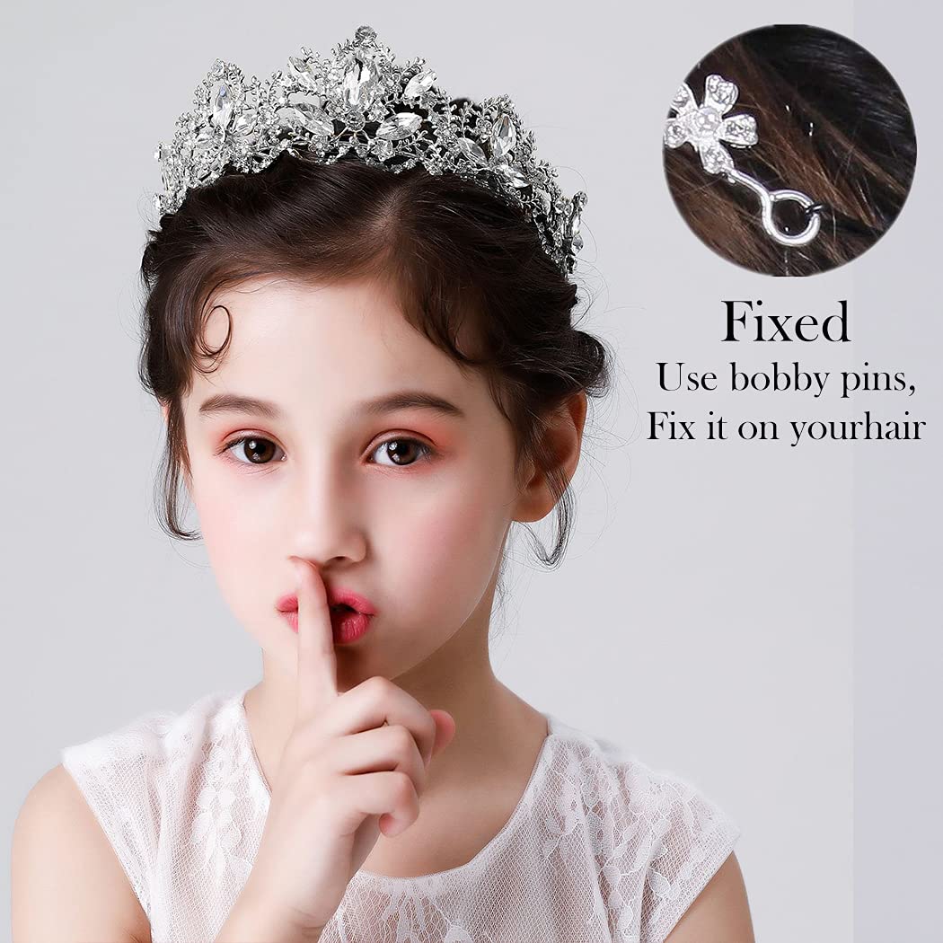 Sparkling Silver Tiara for Women - Rhinestone Wedding Crown, Princess Birthday Headband, Bridal Party & Prom Accessory, Halloween & Christmas Costume Gift - Perfect for Weddings, Parties, Pageants & Special Occasions