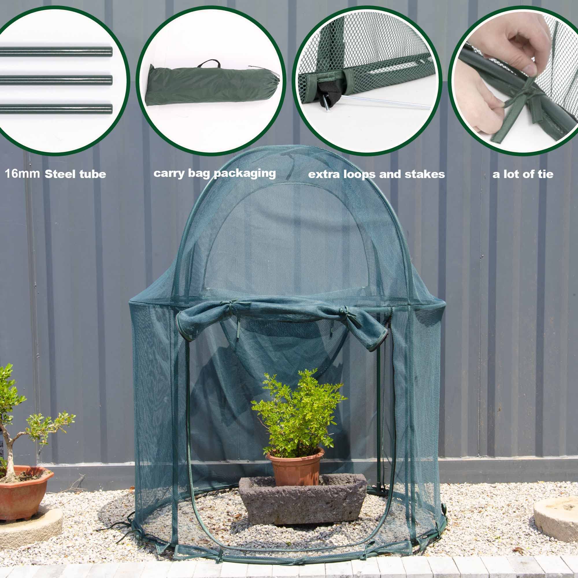4'x4' Round Large Plant Mesh Cover - 4.9FT Tall Garden Netting Cage for Vegetables & Fruits | Durable Pest Protection | Perfect for Raised Beds, Greenhouses & Outdoor Gardening