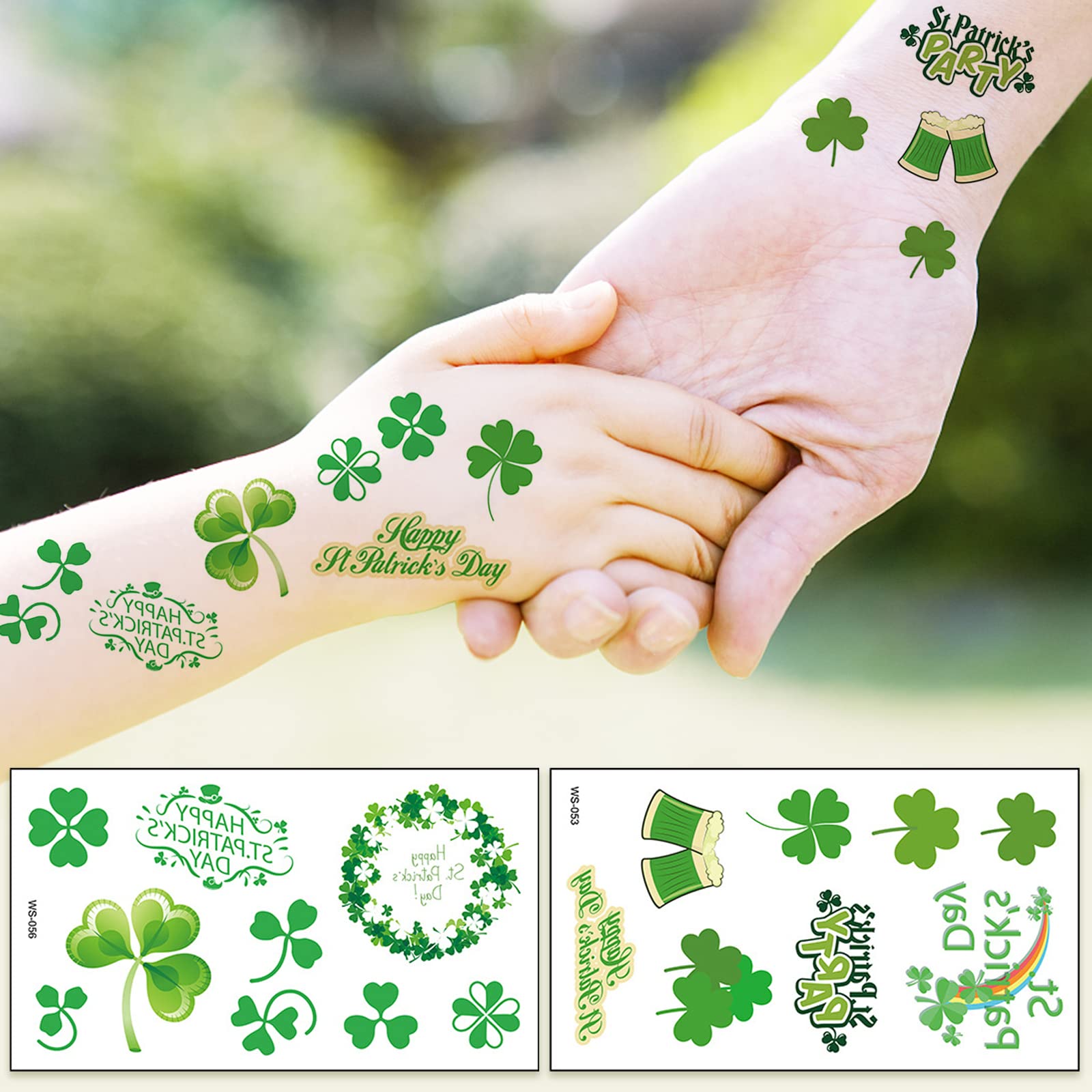 20 Unique St. Patrick's Day Shamrock Tattoos for Kids - Irish Themed Temporary Face Tattoos for Parades, Parties & Festive Decorations - Perfect for St. Paddy's Day Celebrations & Celtic Events