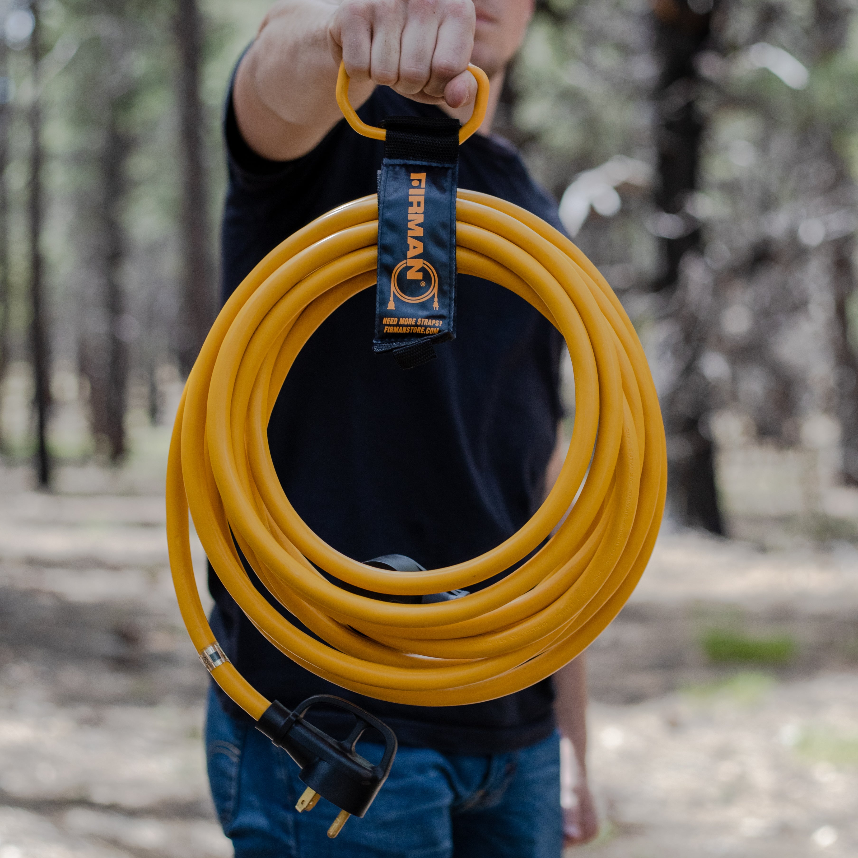 25' Heavy Duty TT-30P to TT-30R RV Power Cord with Storage Strap - Perfect for RV Camping, Outdoor Power Supply & Emergency Backup