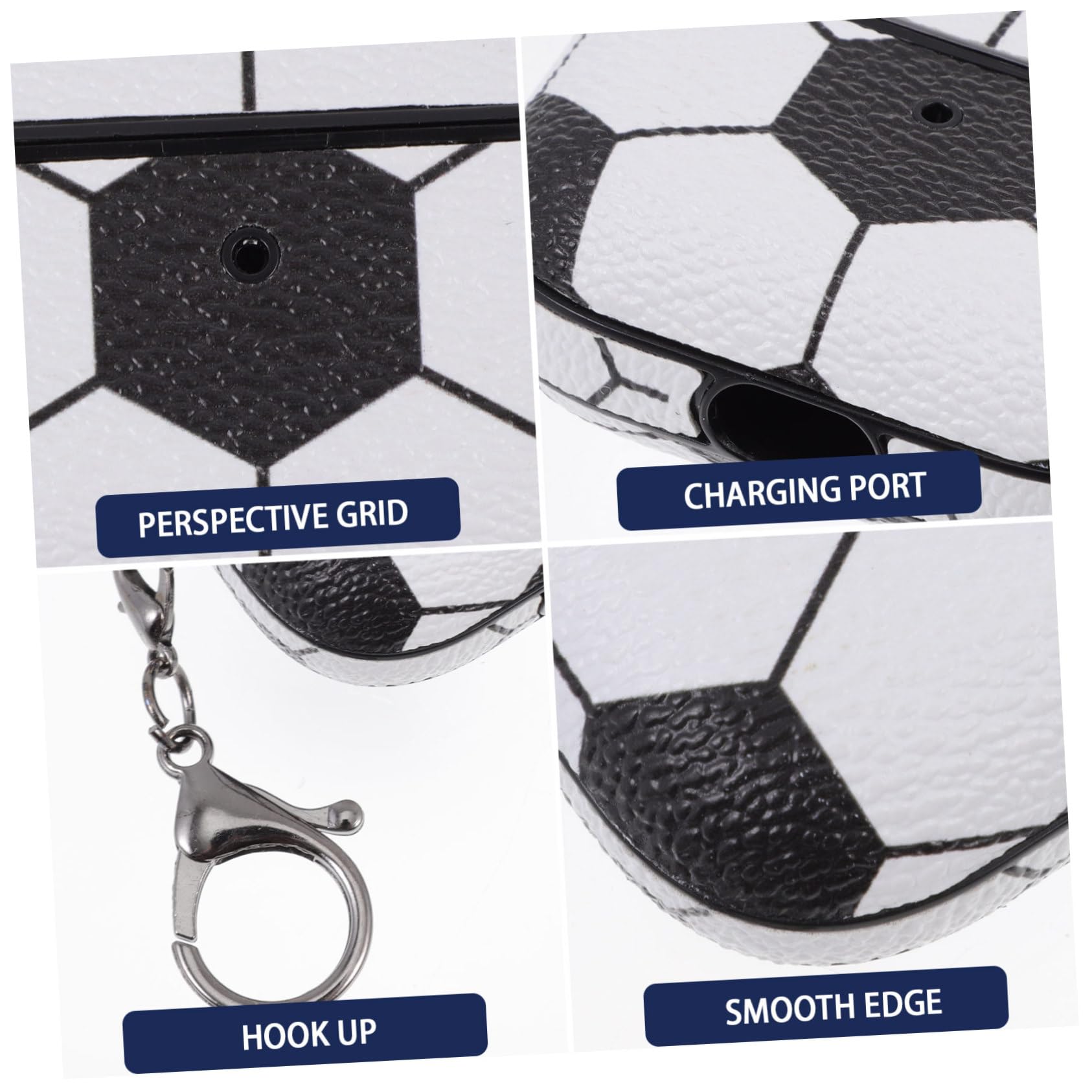 BESTonZON Wireless Earbuds Case - Durable PC Protective Cover for Football Design, Mini Size, Shockproof & Scratch Resistant - Perfect for Sports, Travel, and Everyday Use