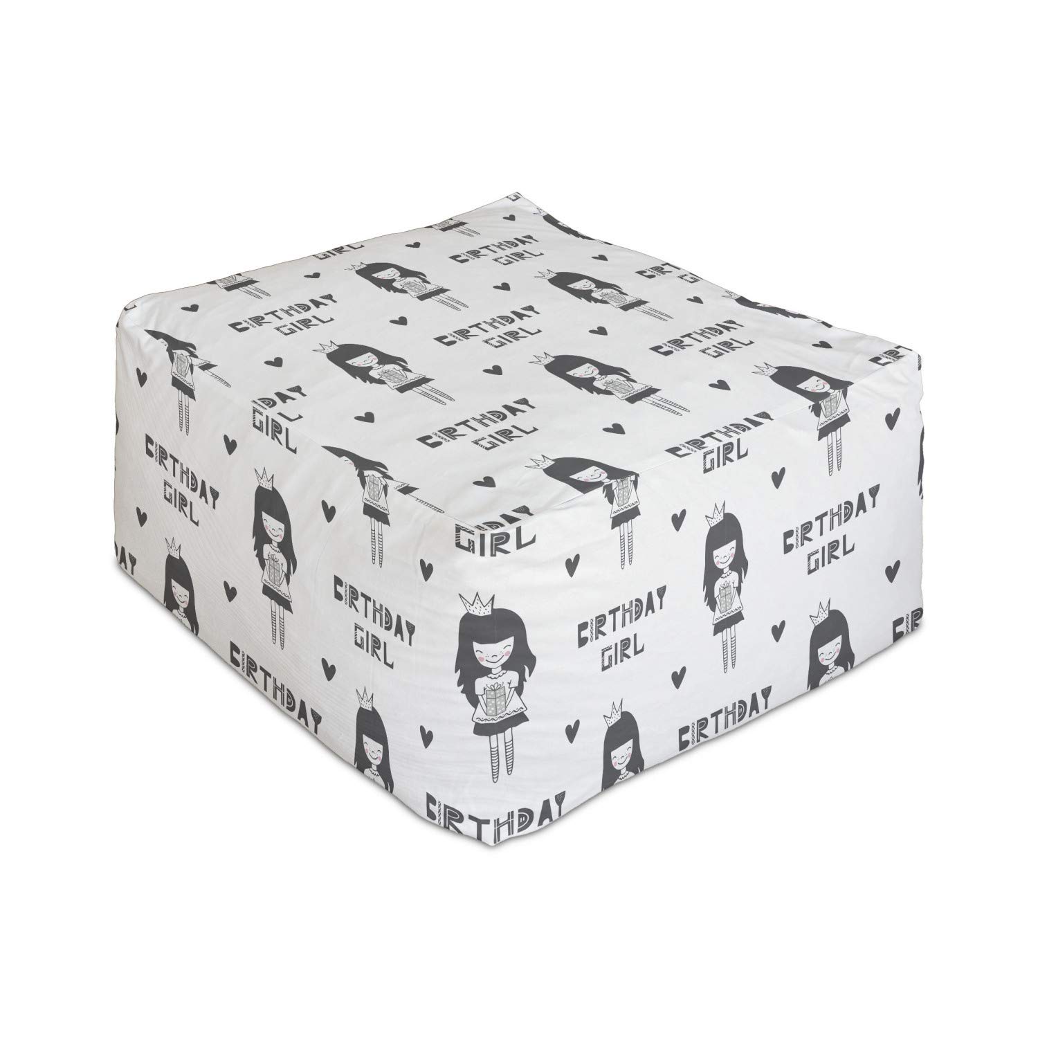 Ambesonne Scandinavian Style Birthday Girl Pouf - 25
