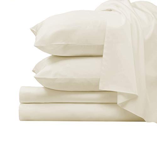 1000 Thread Count 100% Long Staple Cotton Sheet Set - Luxury Sateen Weave Full Size Bed Sheets for Deep Pocket Mattress (15
