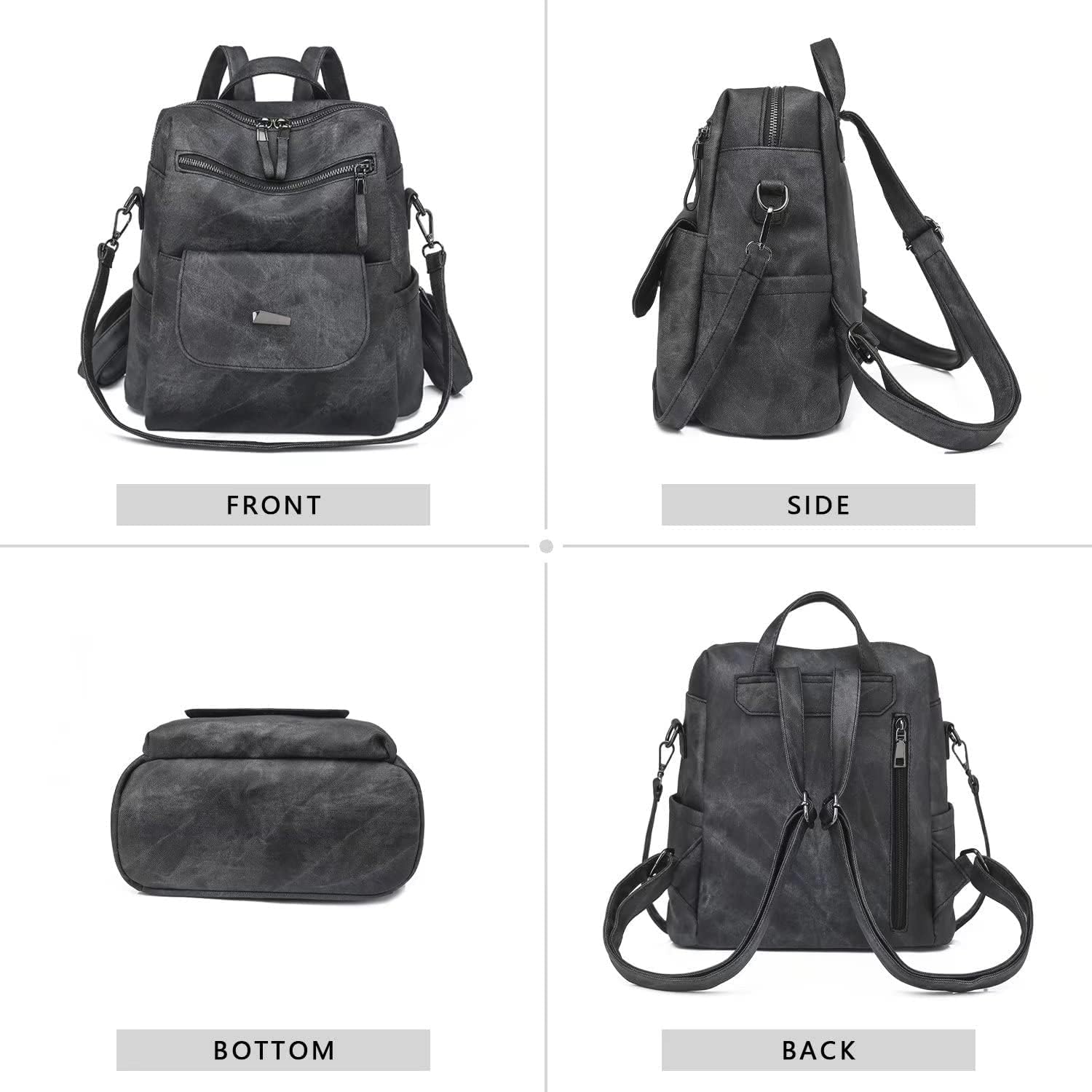 Women's PU Leather Backpack Purse - Fashion Multipurpose Handbag for Travel & Daily Use