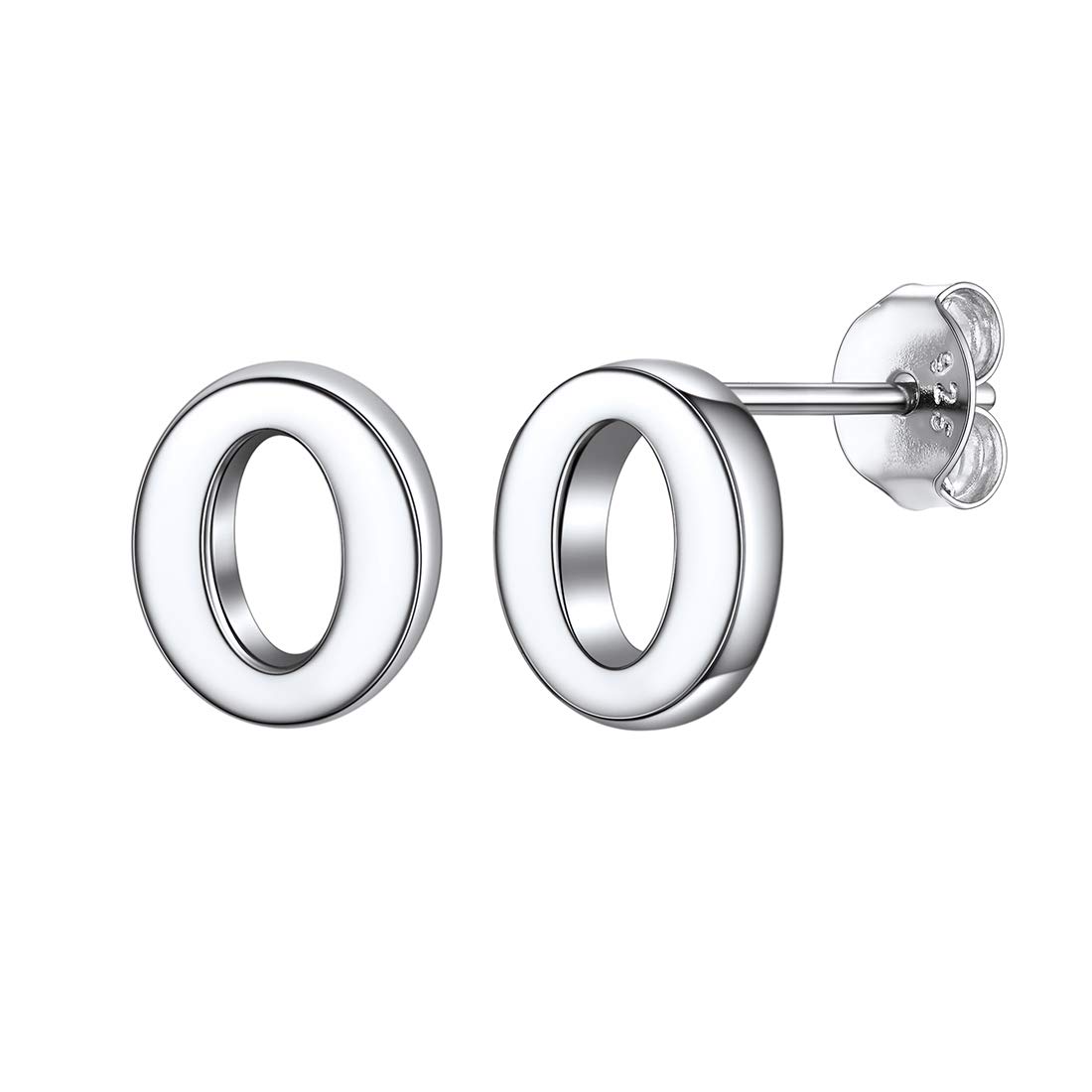 Hypoallergenic 925 Sterling Silver Initial Letter Stud Earrings for Women - Tiny A-Z Alphabet Studs for Sensitive Ears with Gift Box | Perfect for Everyday Wear, Gifts & Special Occasions