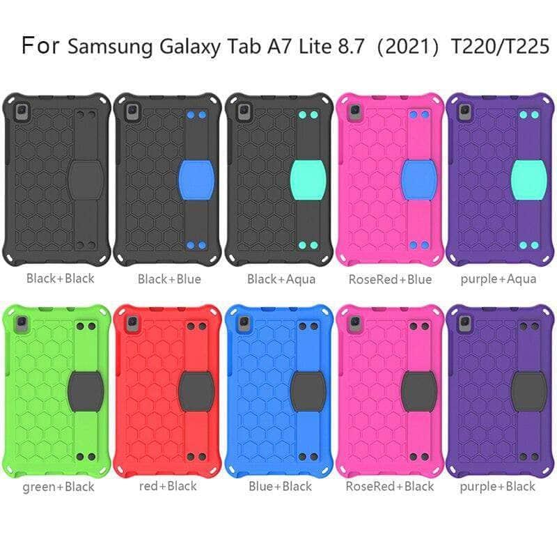 Durable EVA Protective Case for Samsung Galaxy Tab A7 Lite 2021 (T220/T225) with Adjustable Shoulder Strap - Perfect for Travel, School, and Everyday Use