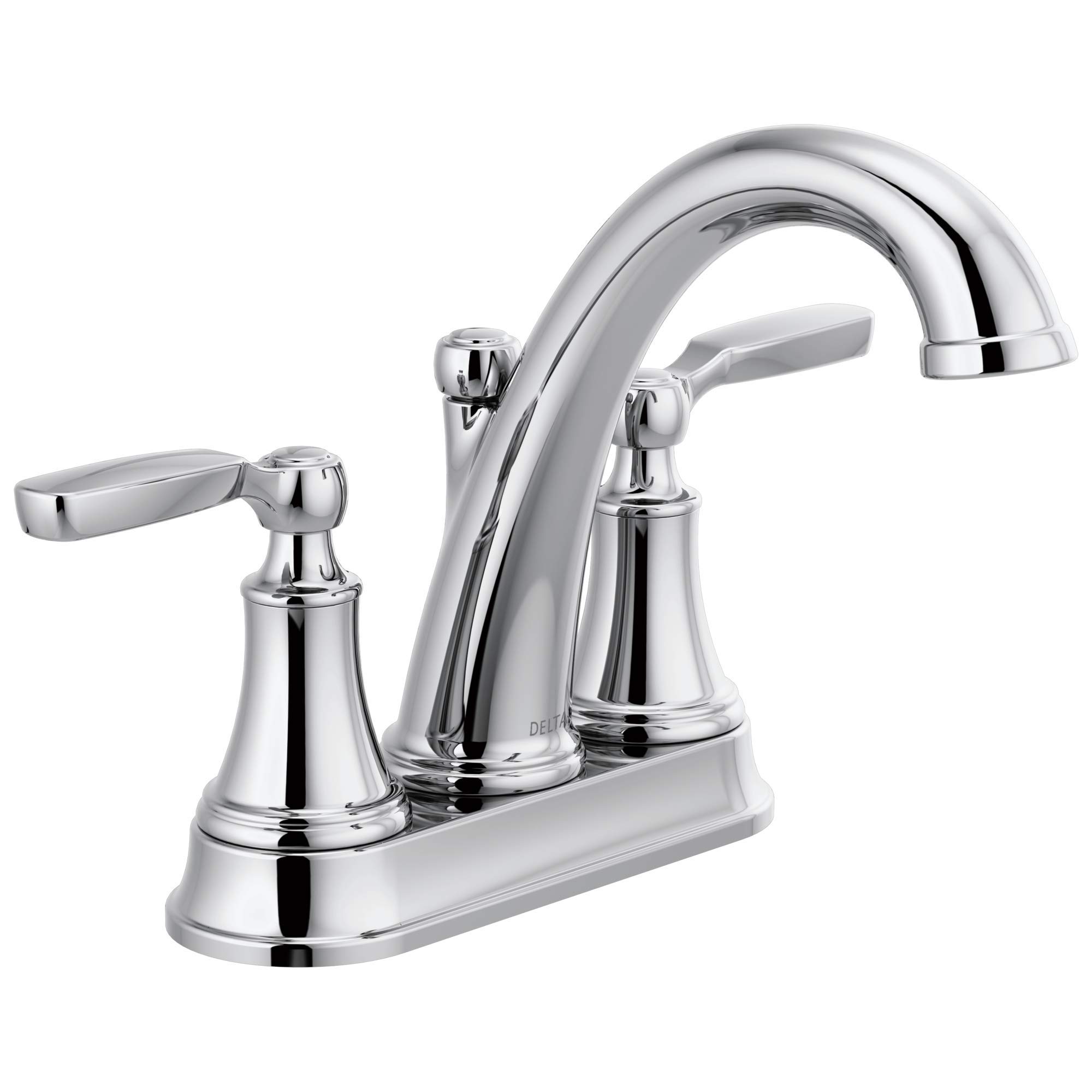 Delta Faucet 2532LF-TP Woodhurst Centerset Bathroom Sink Faucet - Chrome Finish Modern Vanity Faucet for Small Bathrooms & Powder Rooms - Ideal for Guest Baths, Apartments & Compact Spaces - Perfect for Water-Saving and Easy Installation in Tight Spaces
