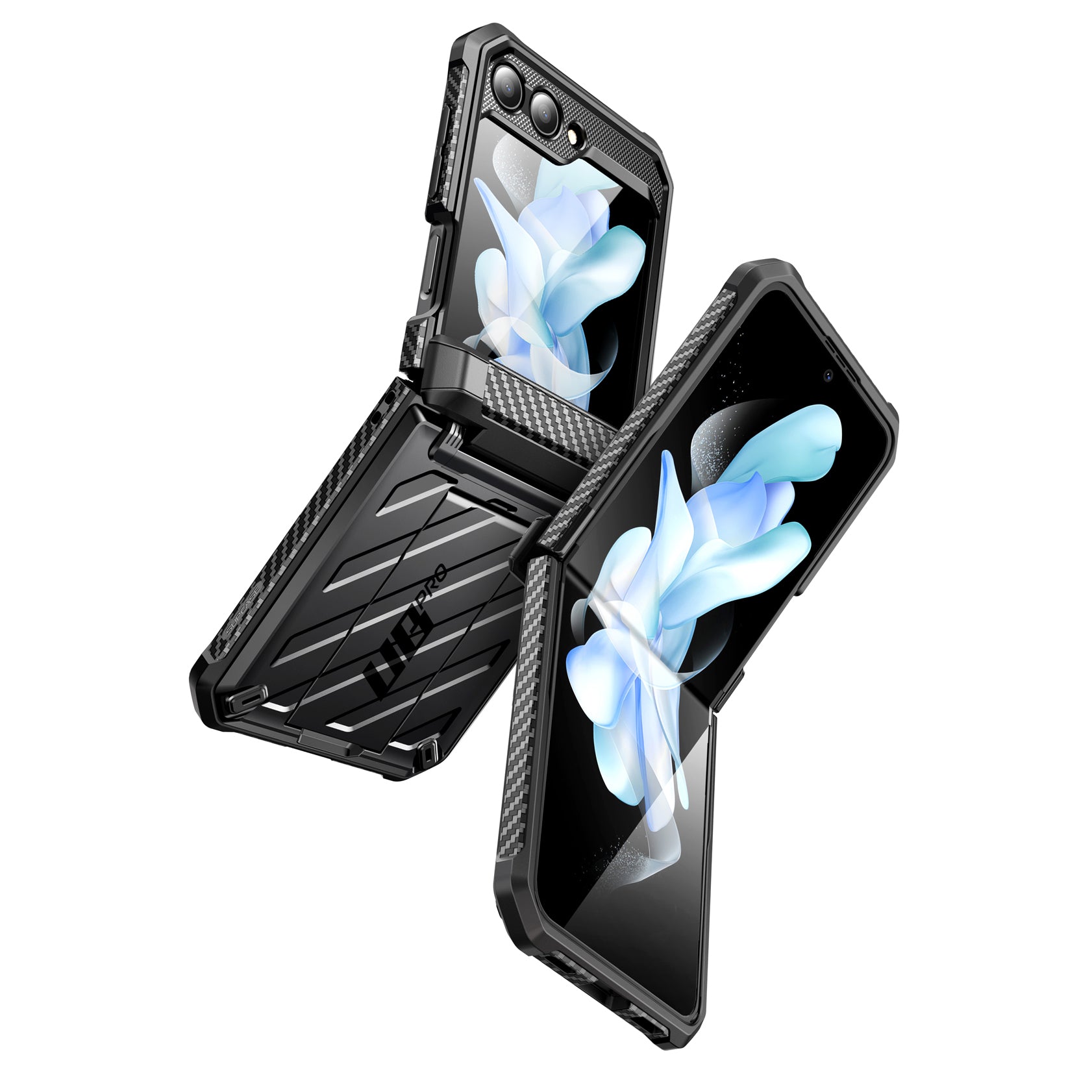 Samsung Galaxy Z Flip5 Unicorn Beetle PRO Heavy Duty Rugged Case with Belt Clip - Shockproof Protective Cover for Everyday Use, Outdoor Activities & Work (Black)