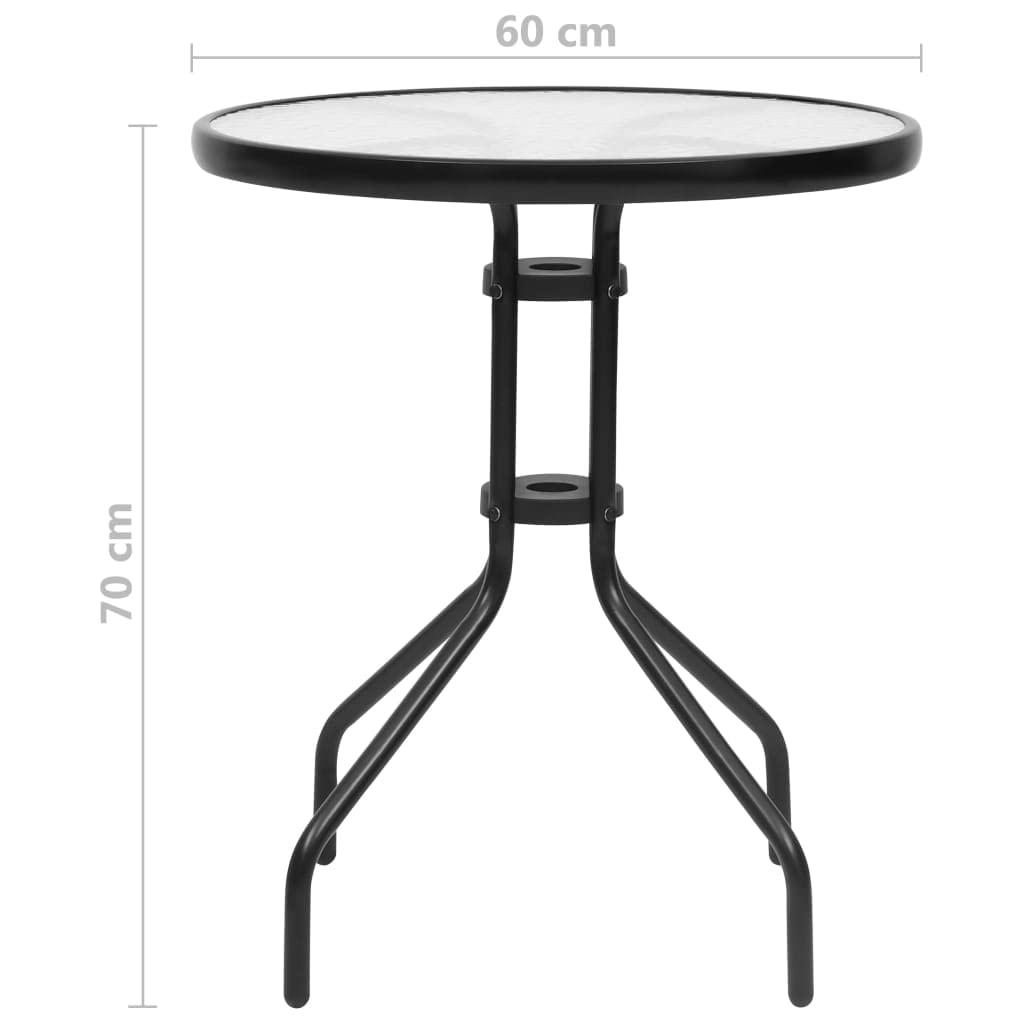 Black Steel Outdoor Patio Table Ø23.6