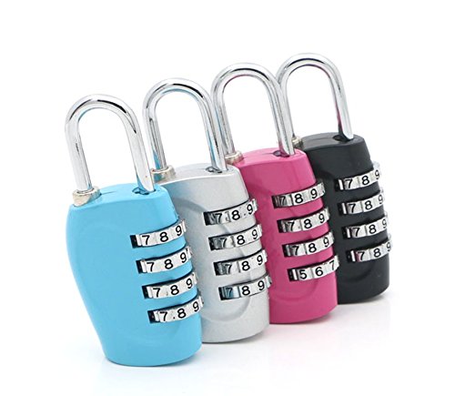 4 Digit Resettable Combination Lock - Waterproof Outdoor Padlock for School, Gym, Locker, Fence, Gate, Hasp, Cabinet & Toolbox Cases - Secure Storage Solution for Home, Travel & Sports Equipment