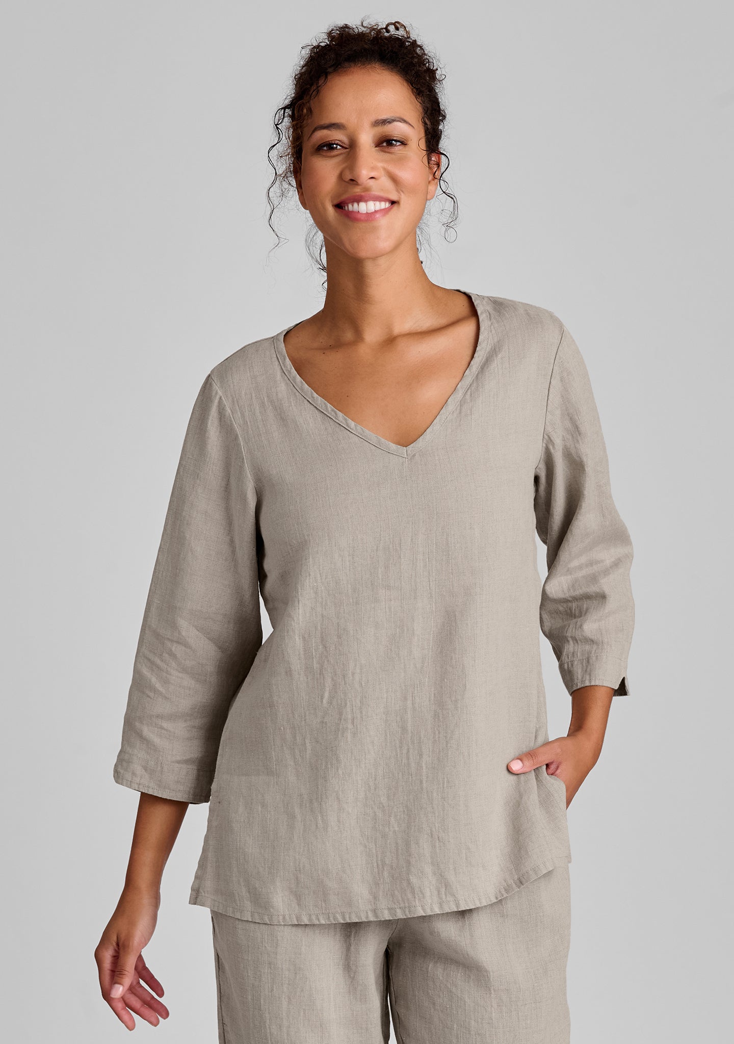 V Neck Linen Pullover Shirt for Men & Women | Breathable & Comfortable Summer Top | Perfect for Casual Outings, Beach Wear & Travel