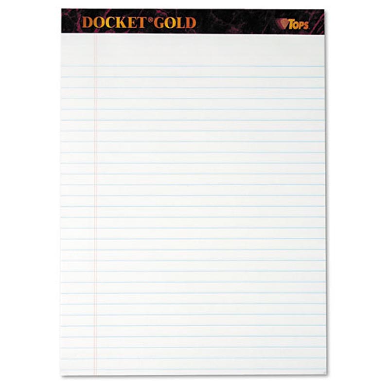 Docket Gold Perforated Wide Rule Notebook Pads - Letter Size 8.5