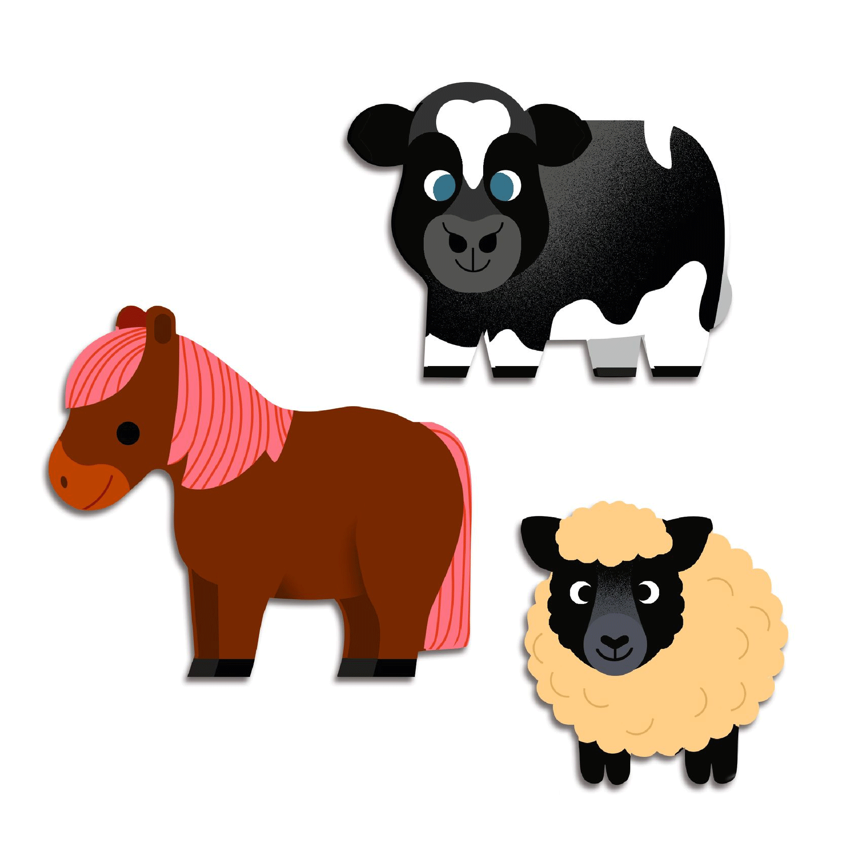 62 Big Stickers Farm Animals by Djeco - Fun & Educational Decals for Kids' Rooms, School Projects, Scrapbooking & DIY Crafts