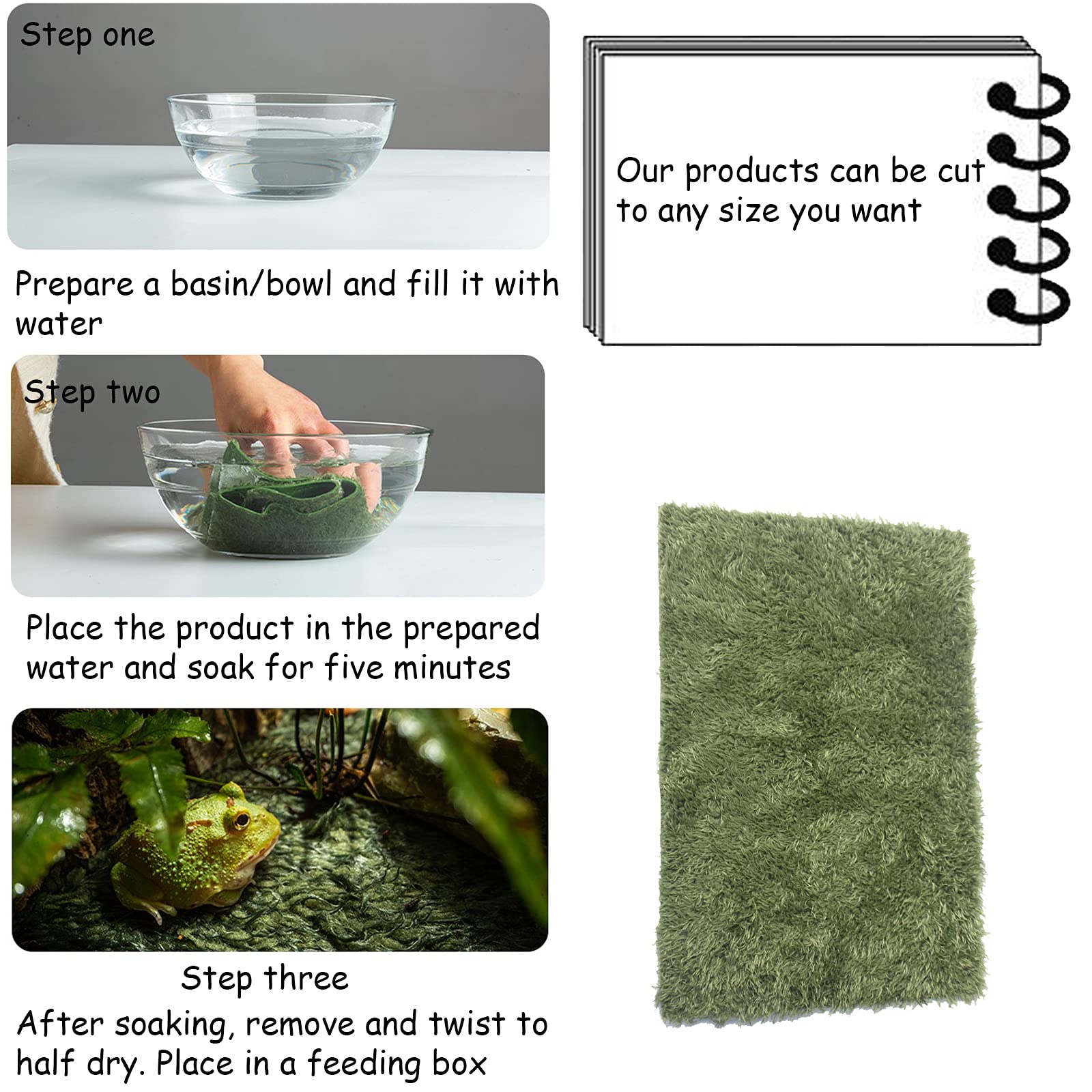 Kathson 2-Pack Reptile Carpet Terrarium Liner - Soft Tortoise Bedding & Reptile Substrate Mat - 19.68