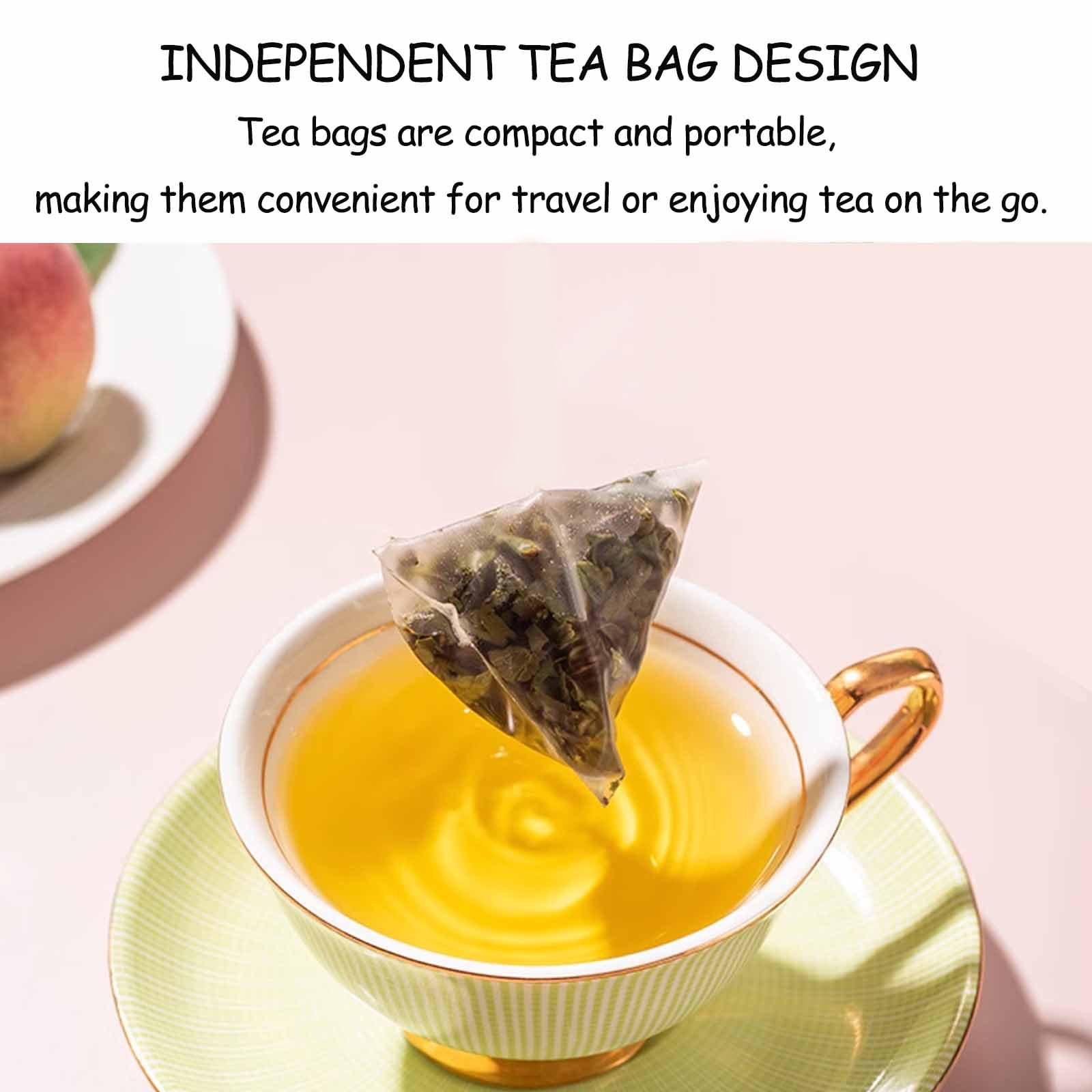 Premium Peach Oolong Tea Bags - 5.11oz (145g) Loose Leaf Oolong Tea with Natural White Peach Flavor - 15 Count - Perfect for Afternoon Tea, Office Break or Relaxing at Home