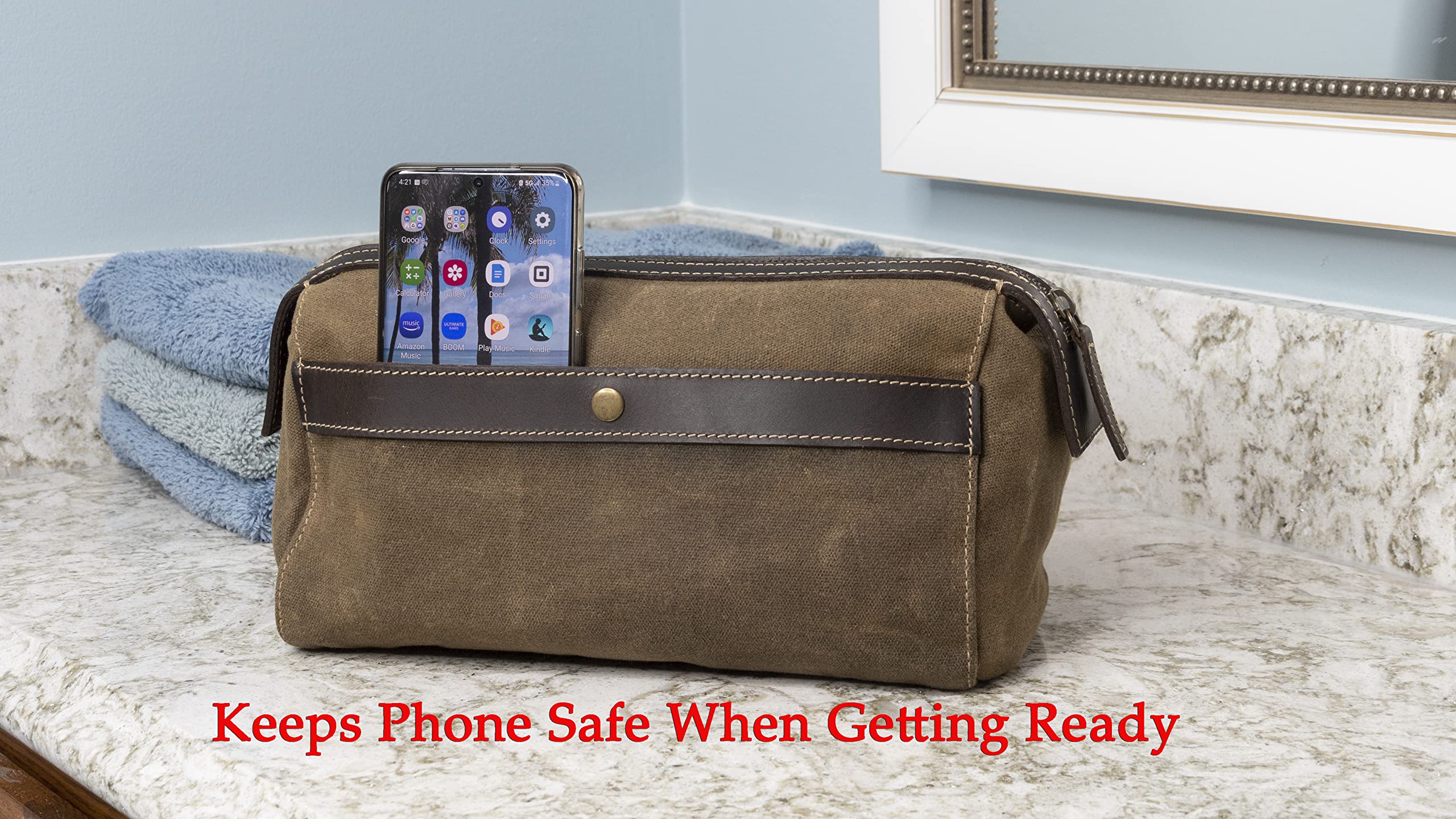 **Men's Large Travel Toiletry Bag - Waterproof Shaving Dopp Kit & Shower Case for Men | Perfect for Gym, Camping, Business Trips & Vacation Accessories**