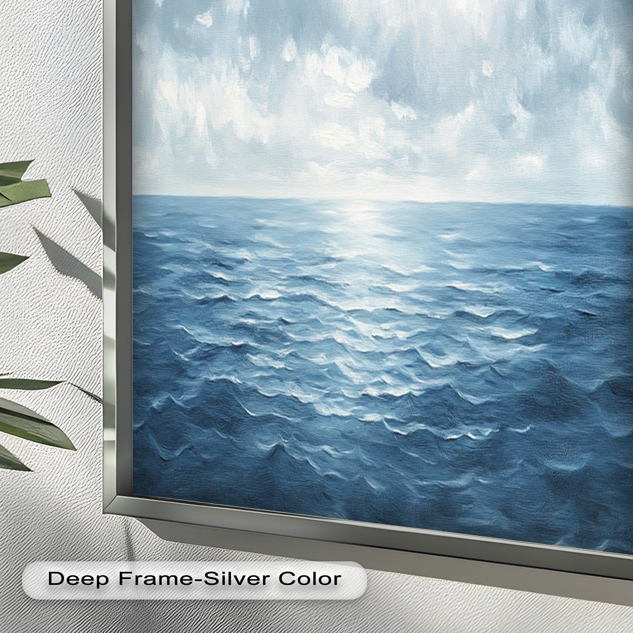 Blue Coastal Art Ocean Seascape Oil Painting - Handmade Beach Wall Decor for Living Room, Bedroom & Office | Nautical Home Decor Gift