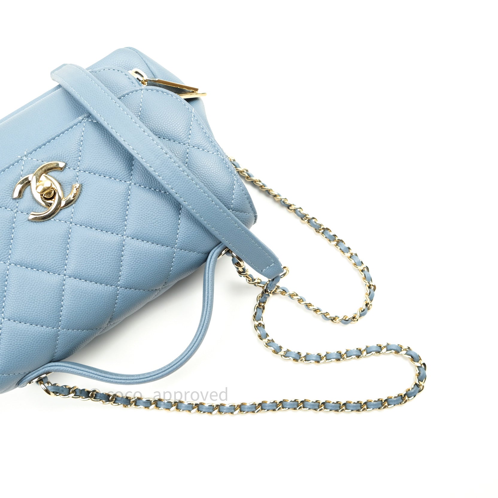Chanel Caviar Quilted Small Business Affinity Flap Bag in Blue with Light Gold Hardware - Perfect for Work, Travel & Everyday Luxury