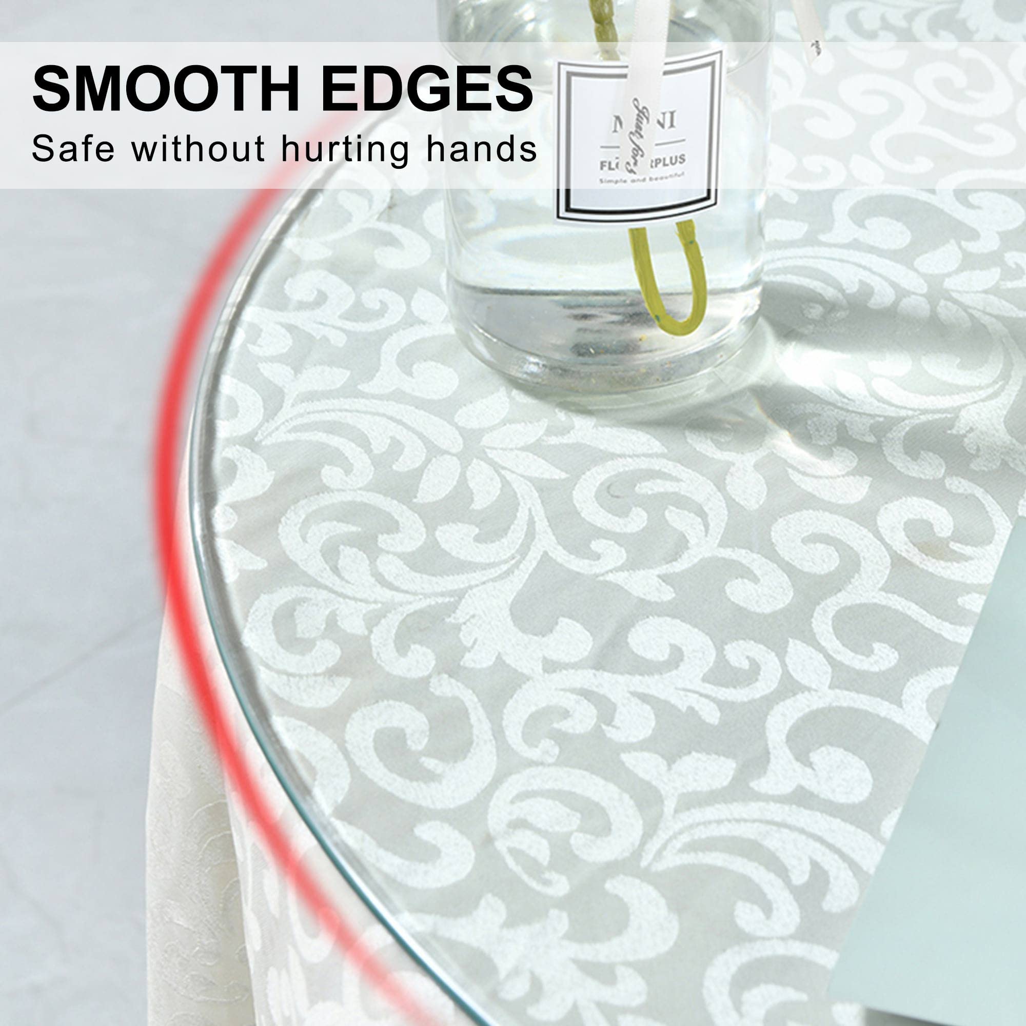 48 Inch Round Tempered Glass Table Top - Durable Replacement for Patio, Outdoor Dining & Indoor Use - Shatter-Resistant, Scratch-Proof Surface for Daily Protection