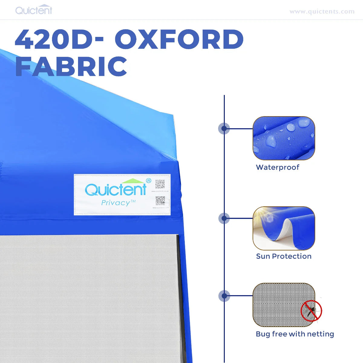 9' x 9' Pop Up Canopy Tent with Netting - Instant Shade Shelter for Outdoor Events, Camping, Beach, Picnics & Backyard Parties - Waterproof & UV Protection