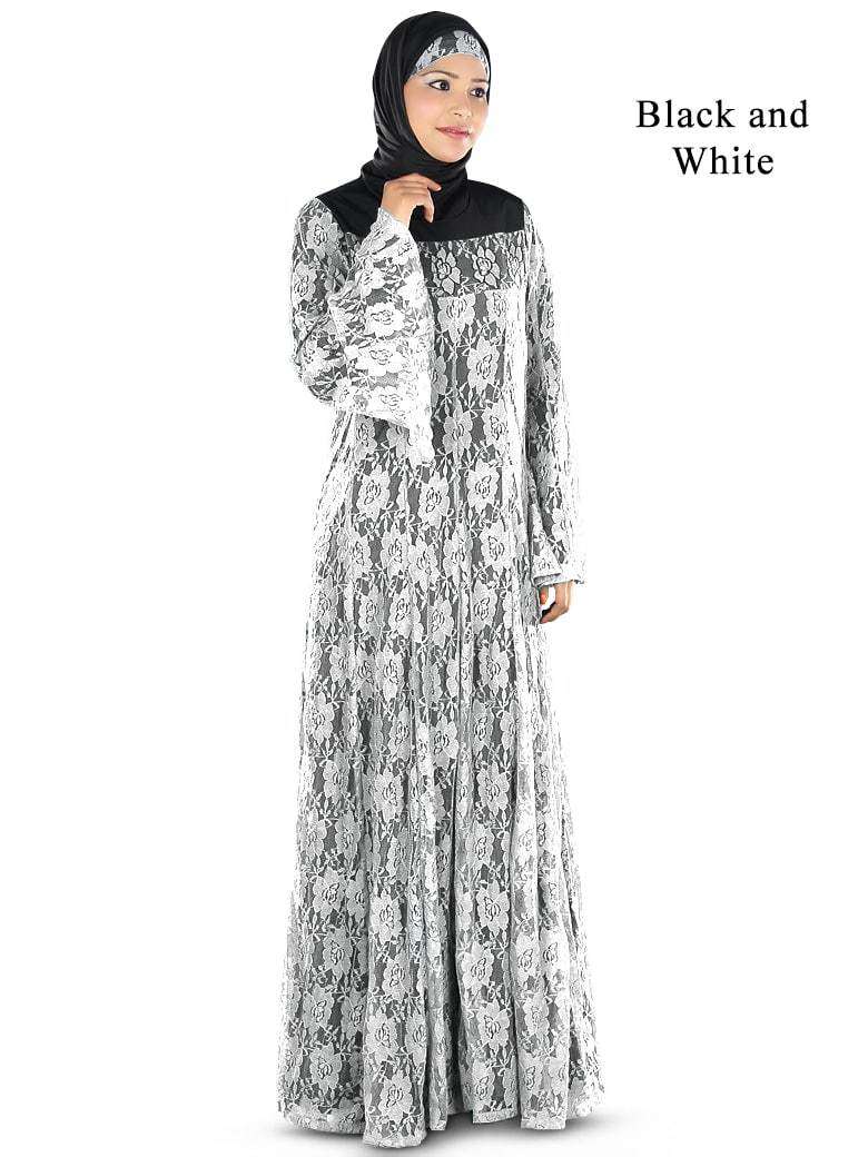 Elegant Turquoise Blue Floral Net Abaya Dress - Modest Islamic Fashion for Women - Perfect for Prayer, Eid, and Special Occasions