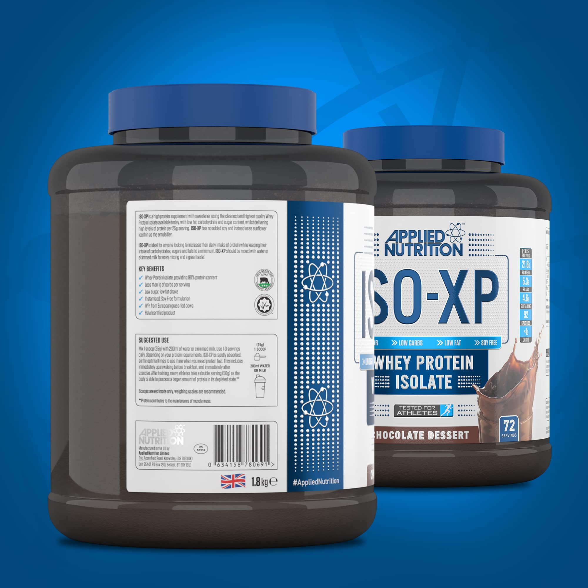 Applied Nutrition ISO XP Whey Protein Powder - 1.8kg (72 Servings) for Muscle Recovery & Growth | Post-Workout & Fitness Supplement