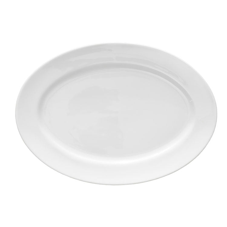 Alani 990983 12.25-Inch Oval Platter Set - Pack of 12 | Elegant Serving Dish for Parties, Buffets & Holiday Entertaining | Durable Porcelain Appetizer Tray for Catering, Restaurants & Home Use