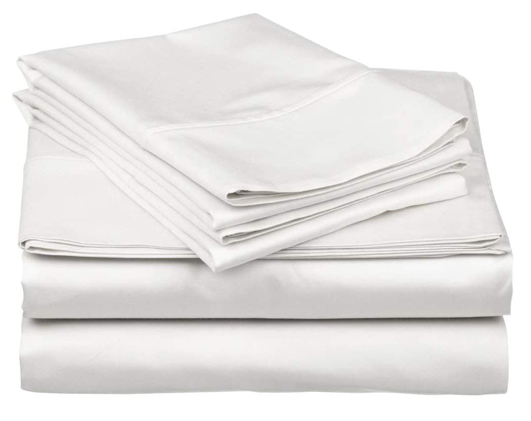 Luxury 100% Egyptian Cotton RV King Bed Sheet Set - 4 Piece, 400 Thread Count, Breathable & Soft Sateen Weave, Deep Pocket Fits 14