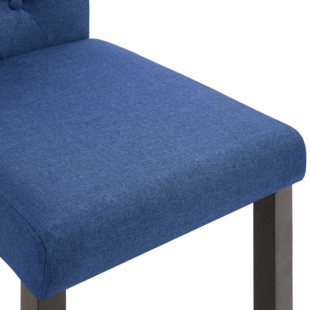 2 Pcs Upholstered Fabric Dining Chairs - Tufted High Back Parson Chairs with Wooden Legs & Button Details, Comfortable Kitchen Chairs for Dining Room, Living Room or Restaurant (Blue Fabric) - Perfect for Family Gatherings & Home Decor