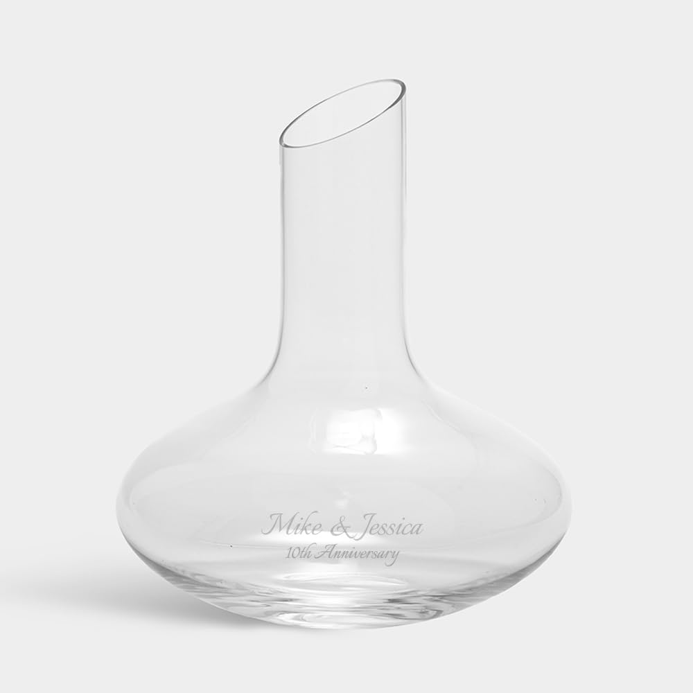 Orrefors Personalized Enjoy Decanter - Custom Engraved 34oz Modern Crystal Wine Decanter for Red & White Wine - Elegant Gift for Wine Lovers - Perfect for Dinner Parties, Anniversary Gifts & Home Bar Decor