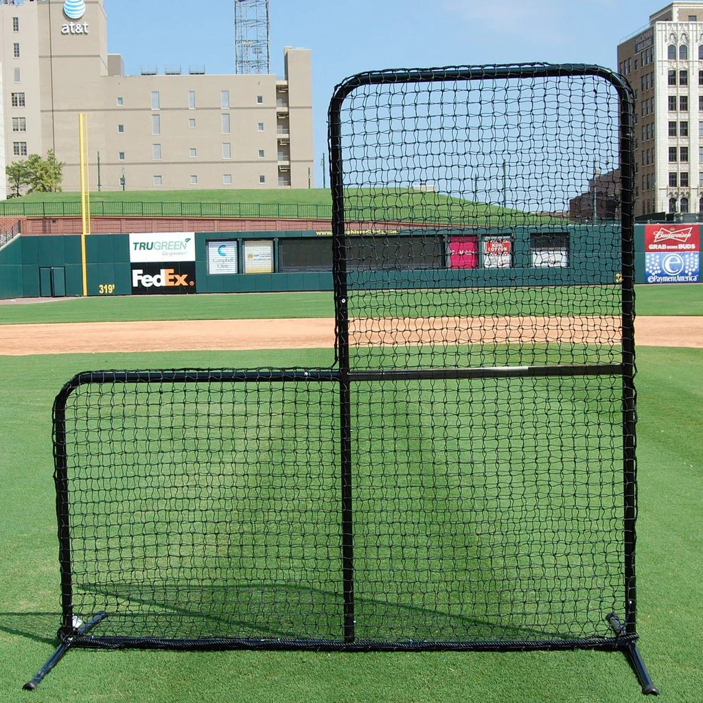 ProCage 'Black Series' L Screen - Baseball & Softball Pitching Protection for Practice & Games - Durable Backstop Net for Pitchers & Coaches