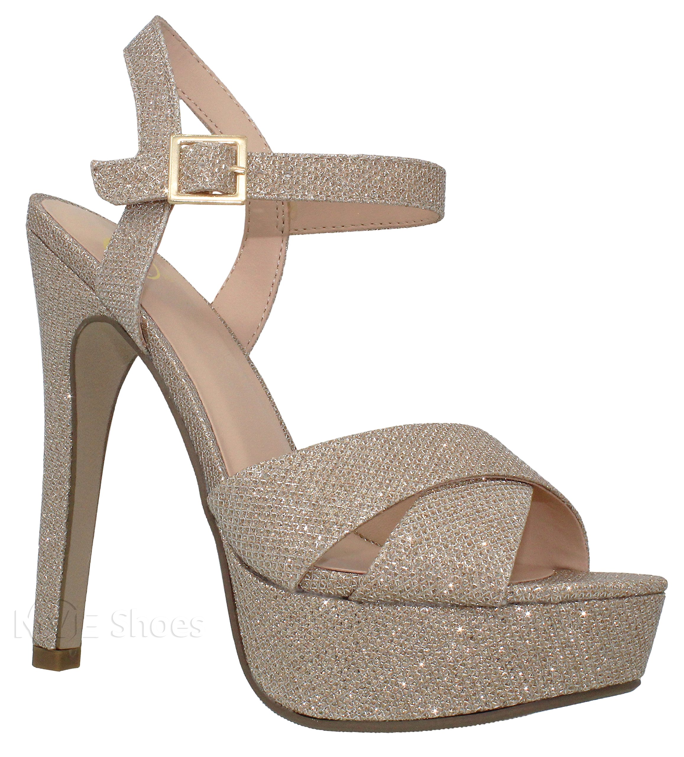 Stylish Women's Ankle Strap Almond Toe Pumps - Comfortable High Heel Dress Shoes for Work, Party & Evening Events | MVE Shoes
