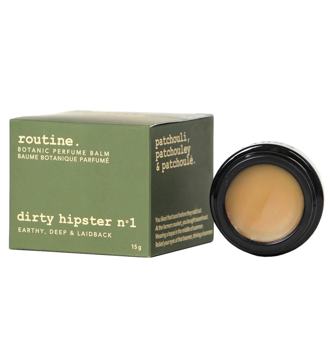 Dirty Hipster No. 1 Vegan Botanical Perfume Balm - Natural Scented Solid Perfume for Women & Men - Perfect for Daily Wear, Travel & On-the-Go Fragrance
