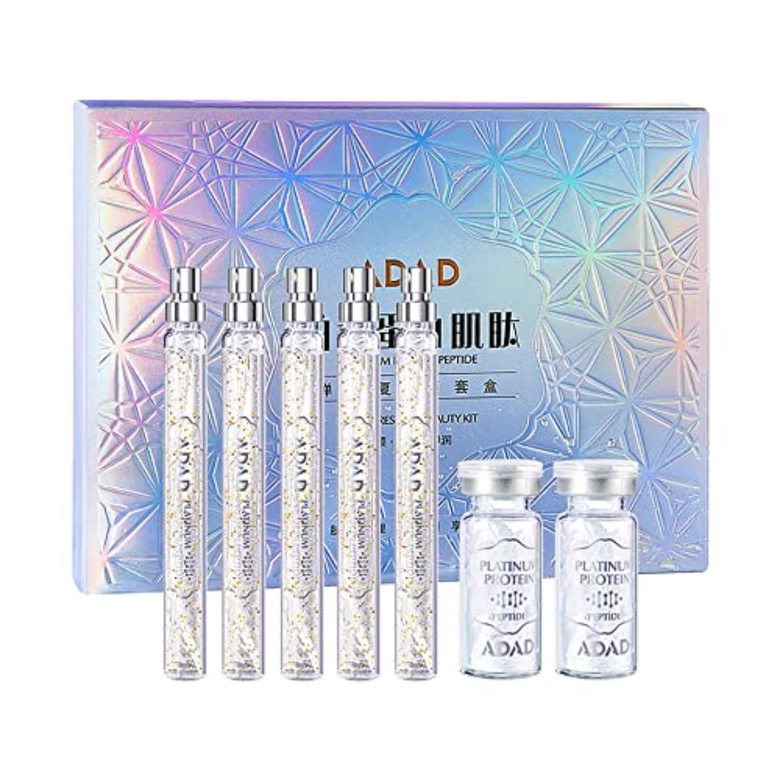 ADAD Platinum Protein Thread Lift Set with Soluble Protein Threads & Gold Nano Essence - Anti-Aging Face Lift Kit for Wrinkle Reduction & Skin Tightening | Perfect for Home Facial Treatments & Professional Skin Rejuvenation