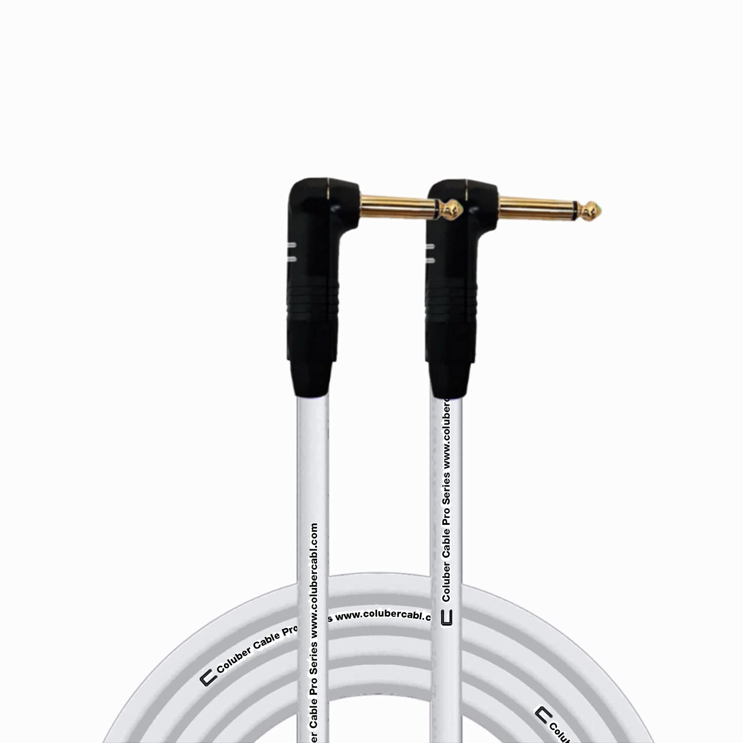 COLUBER CABLE 25ft White Right Angle 1/4