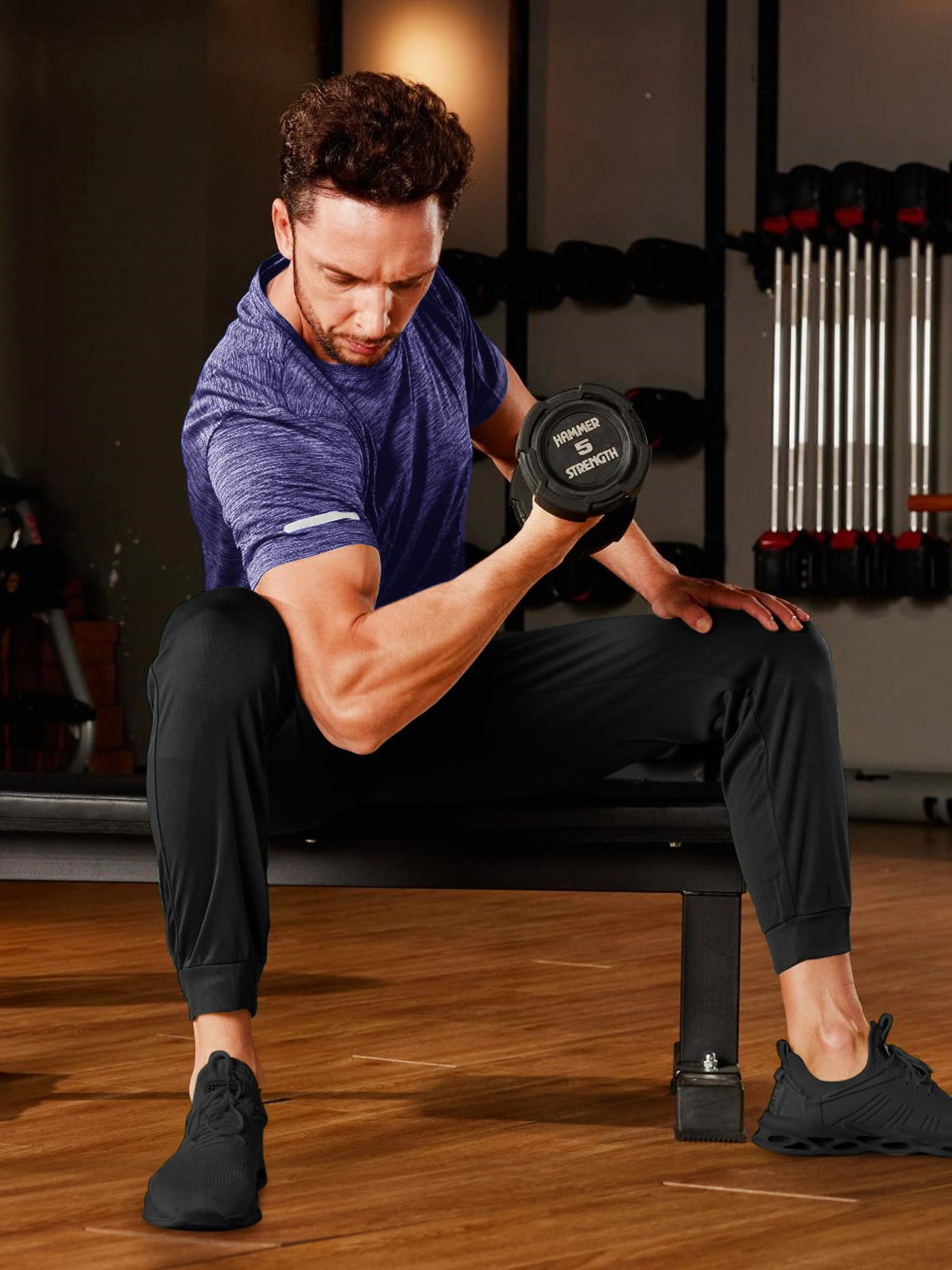 TACVASEN Men's Workout Shirts - Short Sleeve Athletic Dry Fit T-Shirts for Running & Gym - Breathable Crewneck Tee for Sports & Outdoor Activities