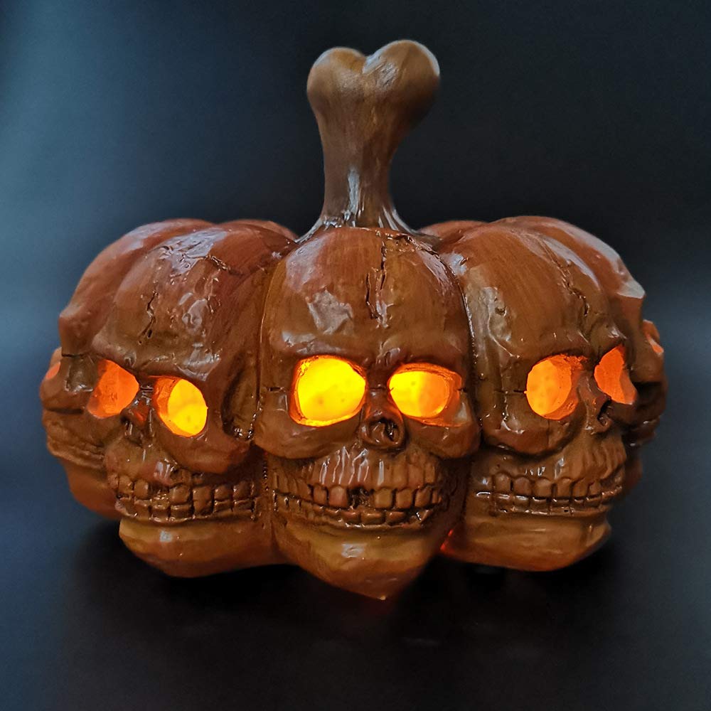 Halloween LED Pumpkin Skull Night Light - Portable Decor for Parties & Home