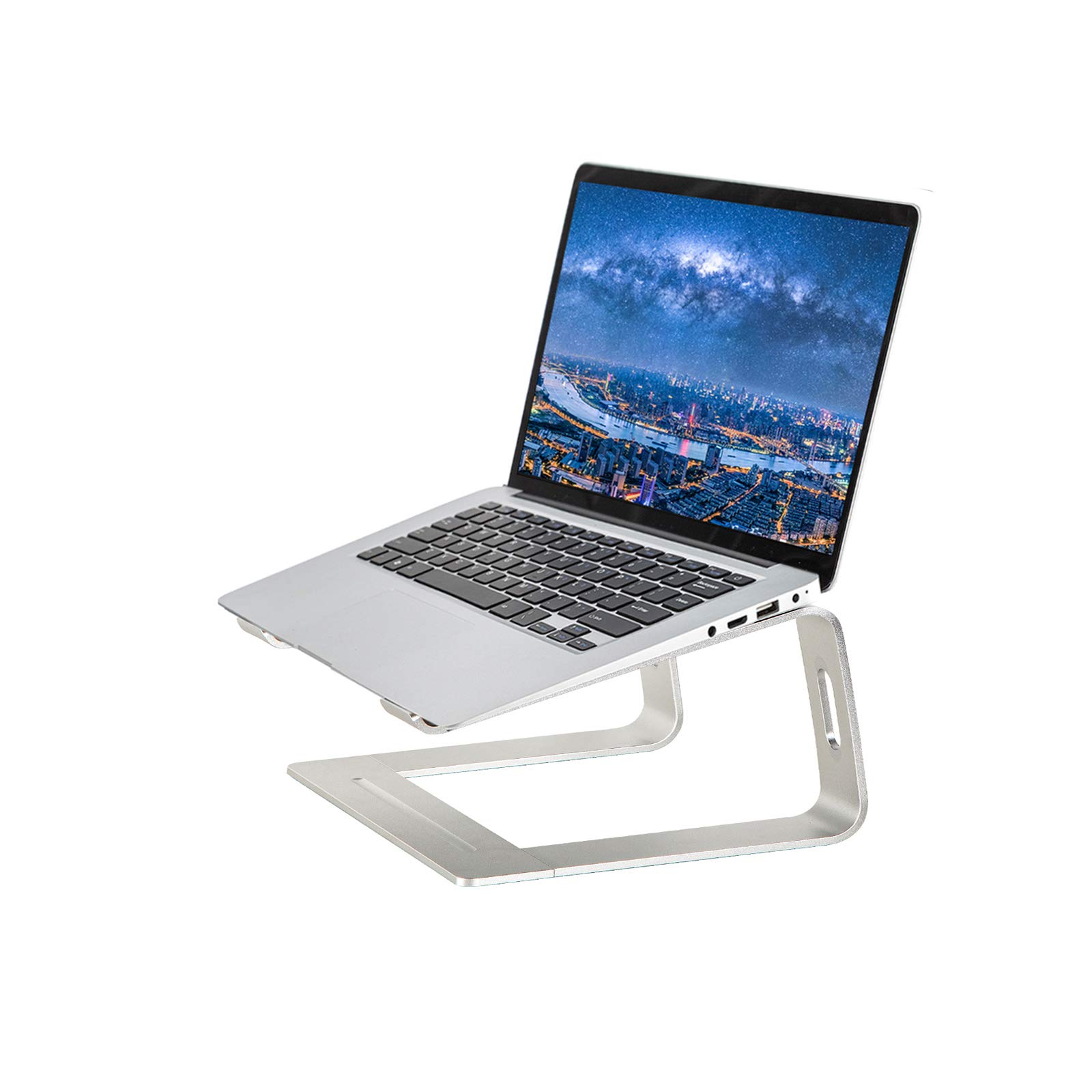 Premium Aluminum Laptop Stand for MacBook Air Pro & Dell XPS - Adjustable Ergonomic Computer Riser with Detachable Design, Fits 10-17 Inch Laptops - Perfect for Home Office, Gaming & Workspace Setup