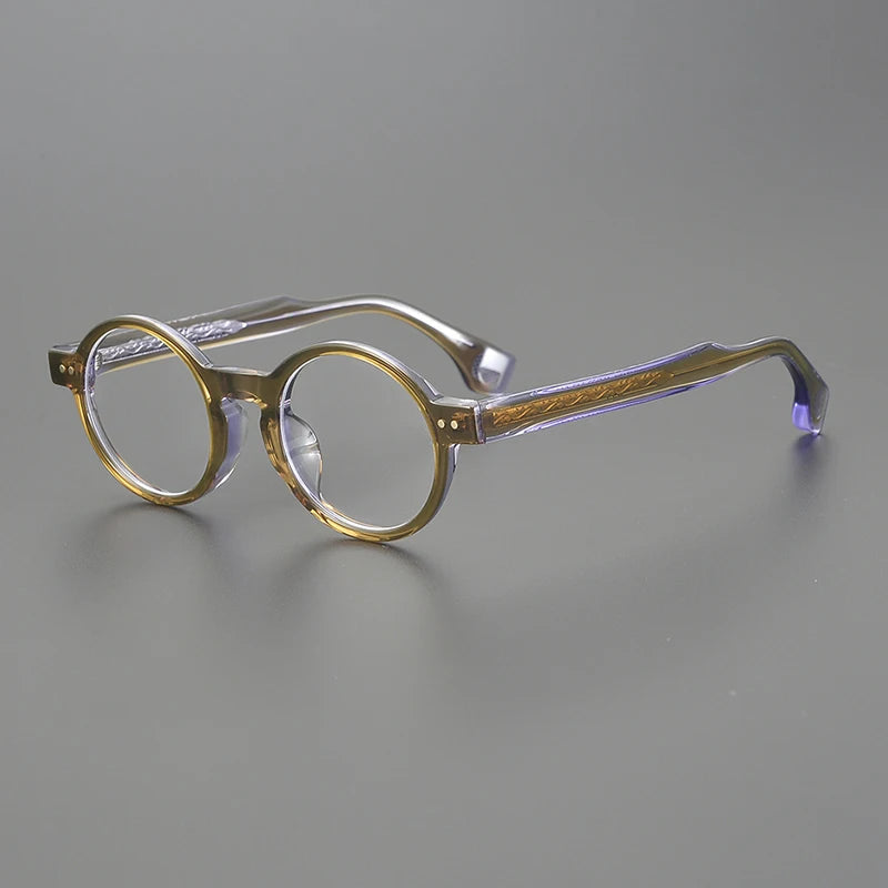 Stylish Black Unisex Acetate Round Eyeglasses Frame 51474 | Full Rim Glasses for Men & Women | Perfect for Reading, Work & Fashion Accessories
