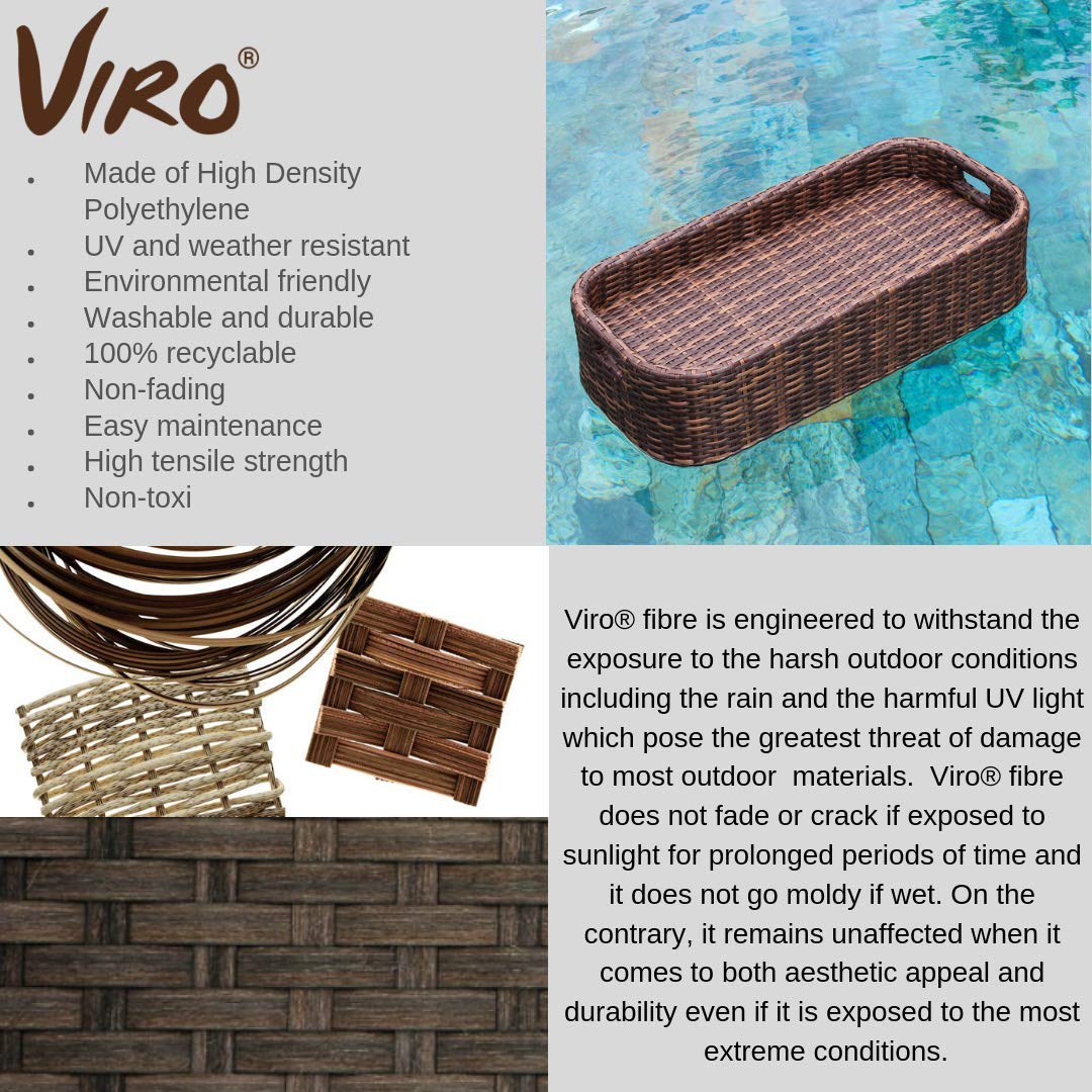 Premium Floating Pool Tray - Waterproof Serving Tray for Drinks & Food - Ideal for Swimming Pools, Spas, Beach Parties & Lakeside Gatherings - Durable Brown Floating Table for Adults - Perfect for Cocktails, Snacks & Poolside Dining