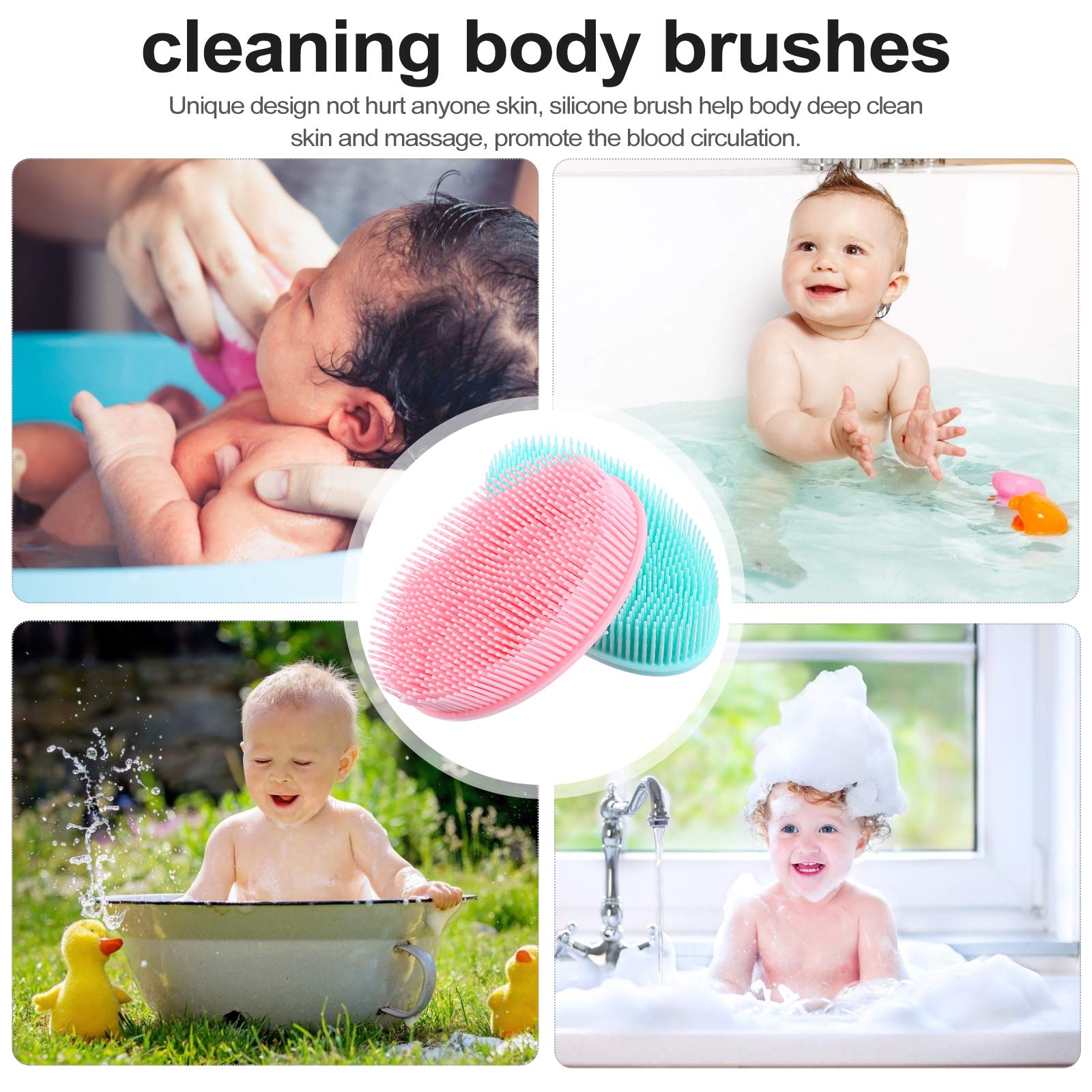 2 Pack Silicone Bath Brushes - Exfoliating Body Scrubbers for Deep Cleansing, Soft Massage & Skin Care - Premium Bath Accessories for Shower, Spa & Relaxation at Home