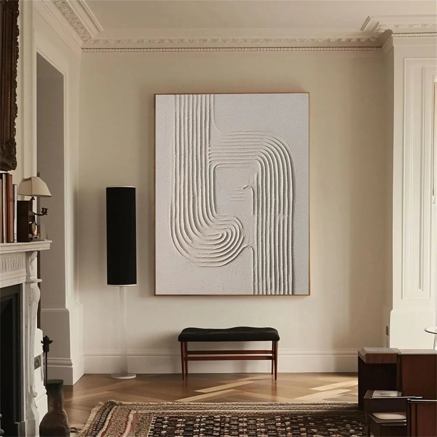 Beige & Brown Abstract Art Print #BB105 - Modern Wall Decor for Living Room, Bedroom & Office