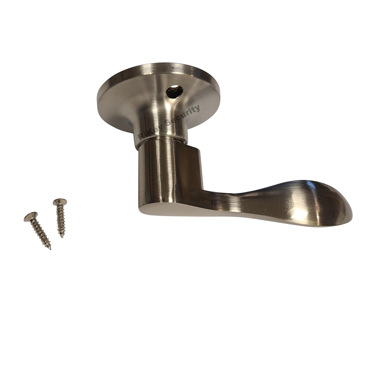 New Wave Style Satin Stainless Steel Dummy Closet Door Lock Lever Handle - Right Hand (RH) - Perfect for Bedroom, Bathroom & Closet Security